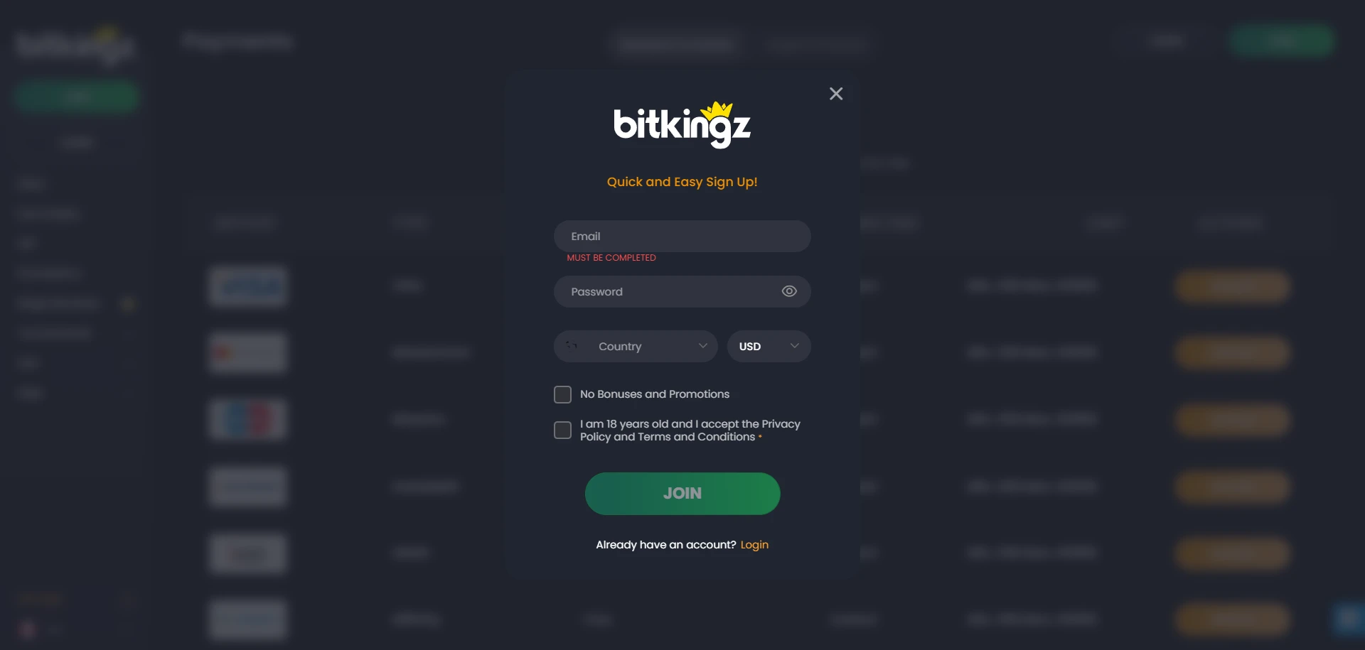BitKingz Casino Screenshot