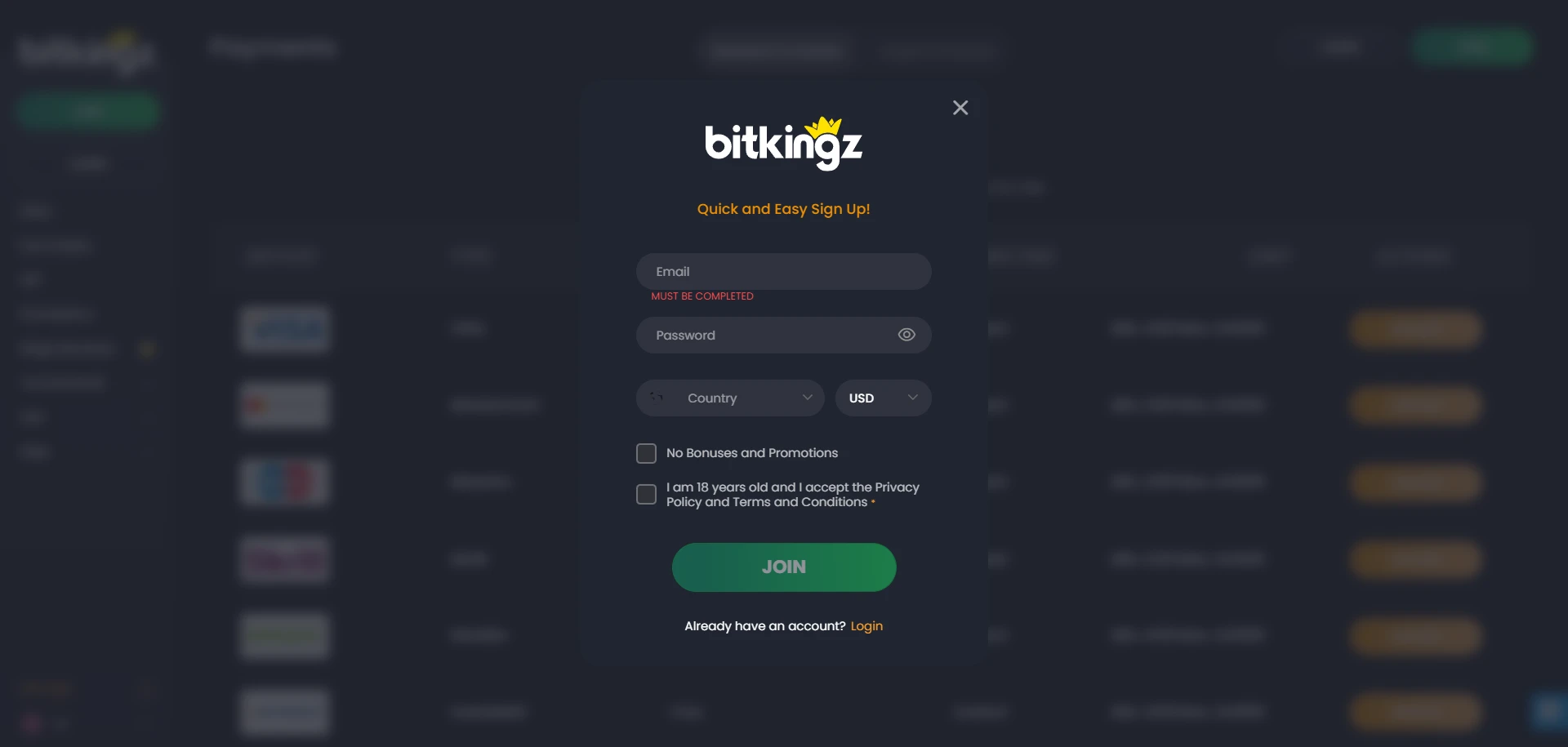 BitKingz Casino Screenshot