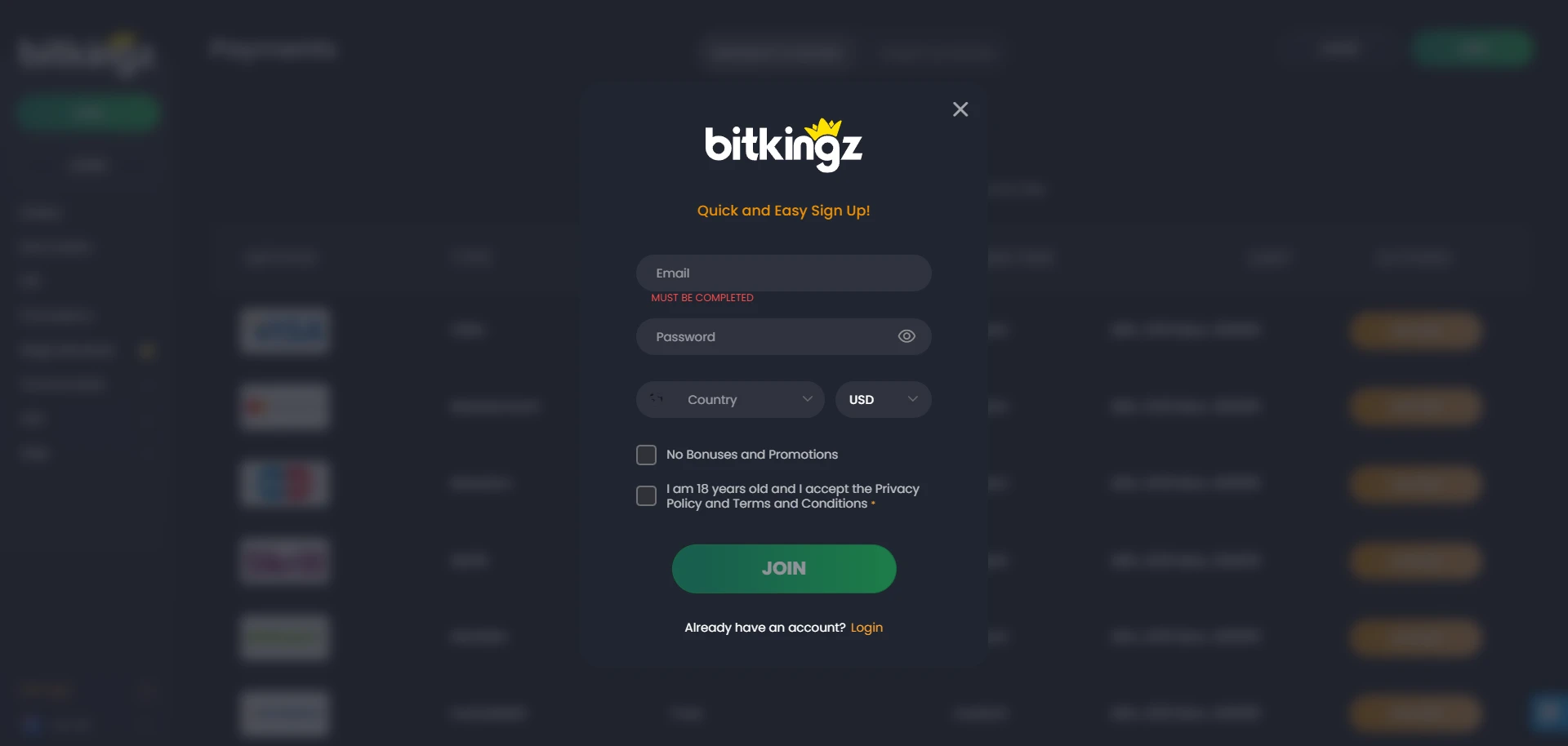 BitKingz Casino Screenshot