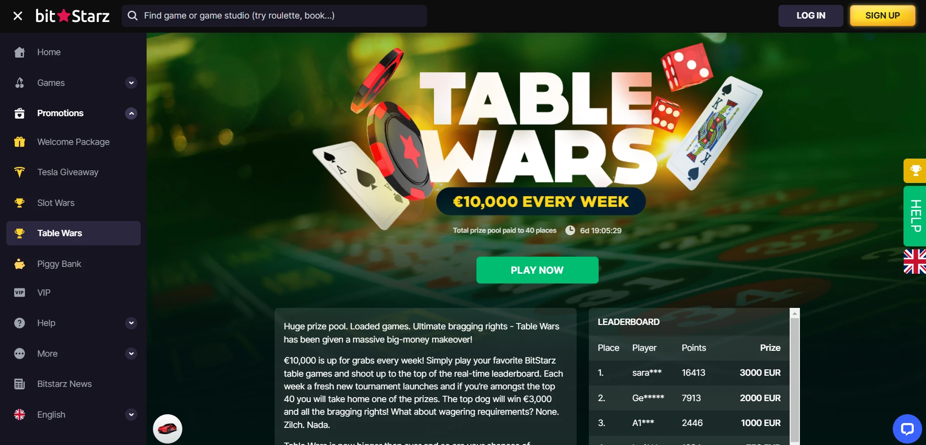 Bitstarz Casino Screenshot