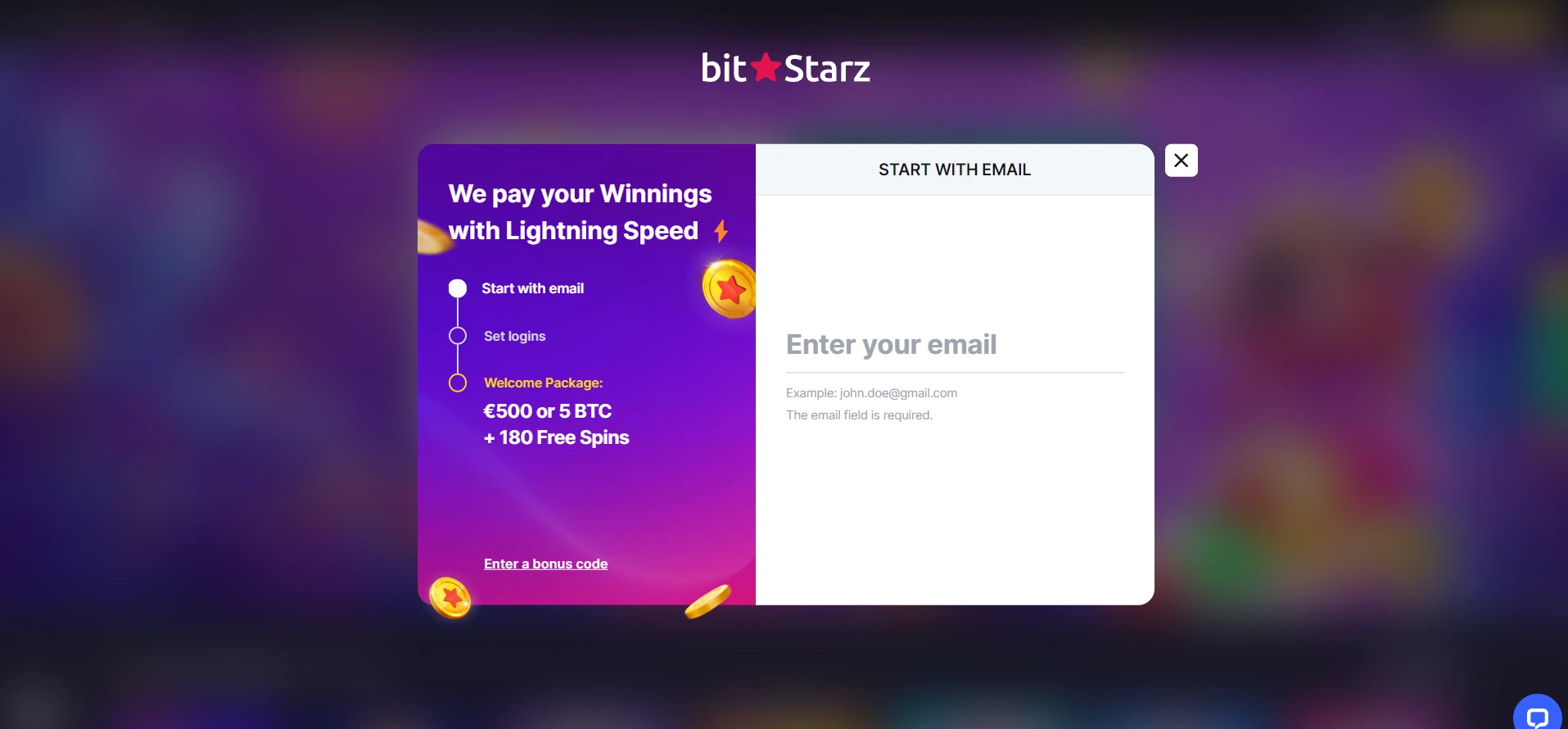 Bitstarz Casino Screenshot