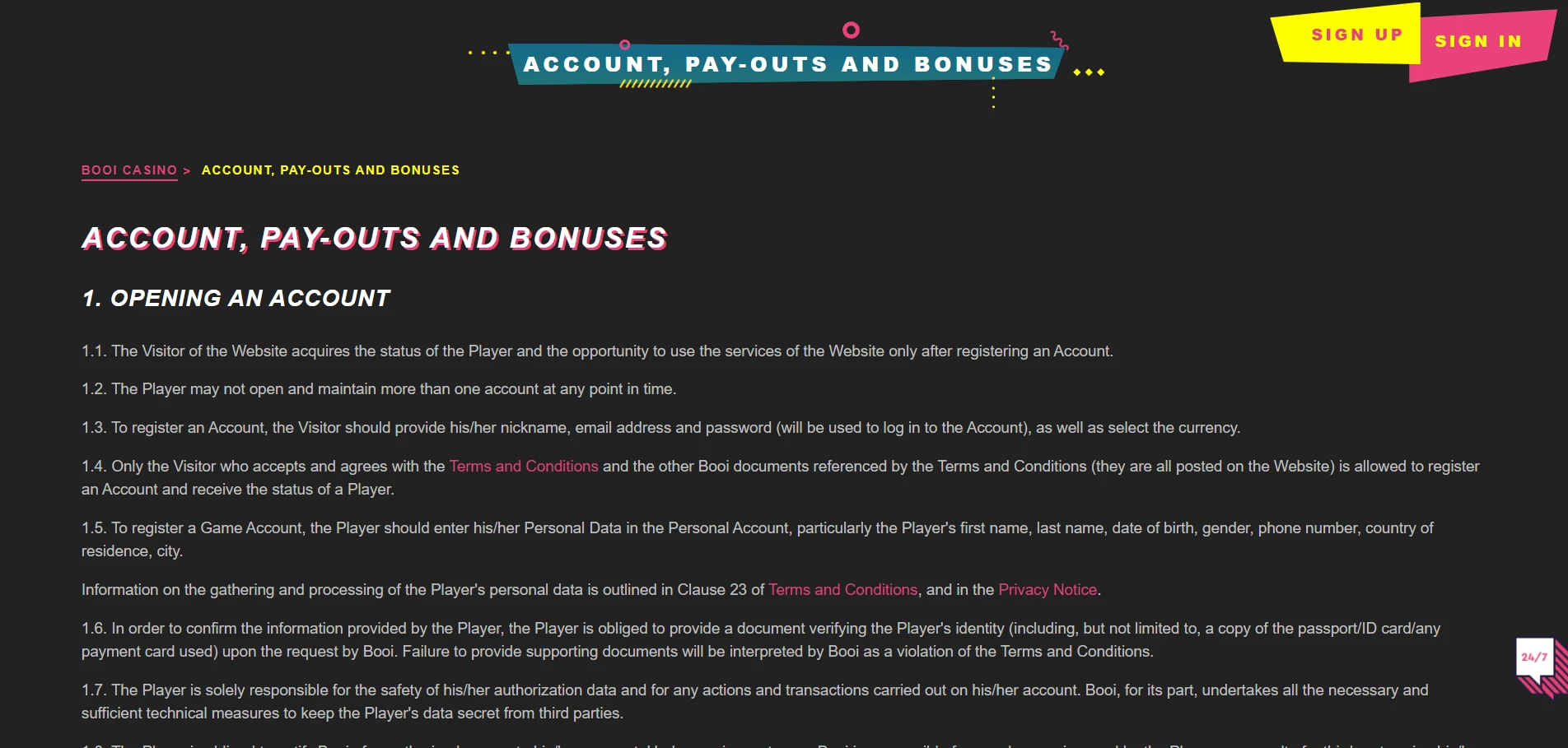 Booi Casino Screenshot
