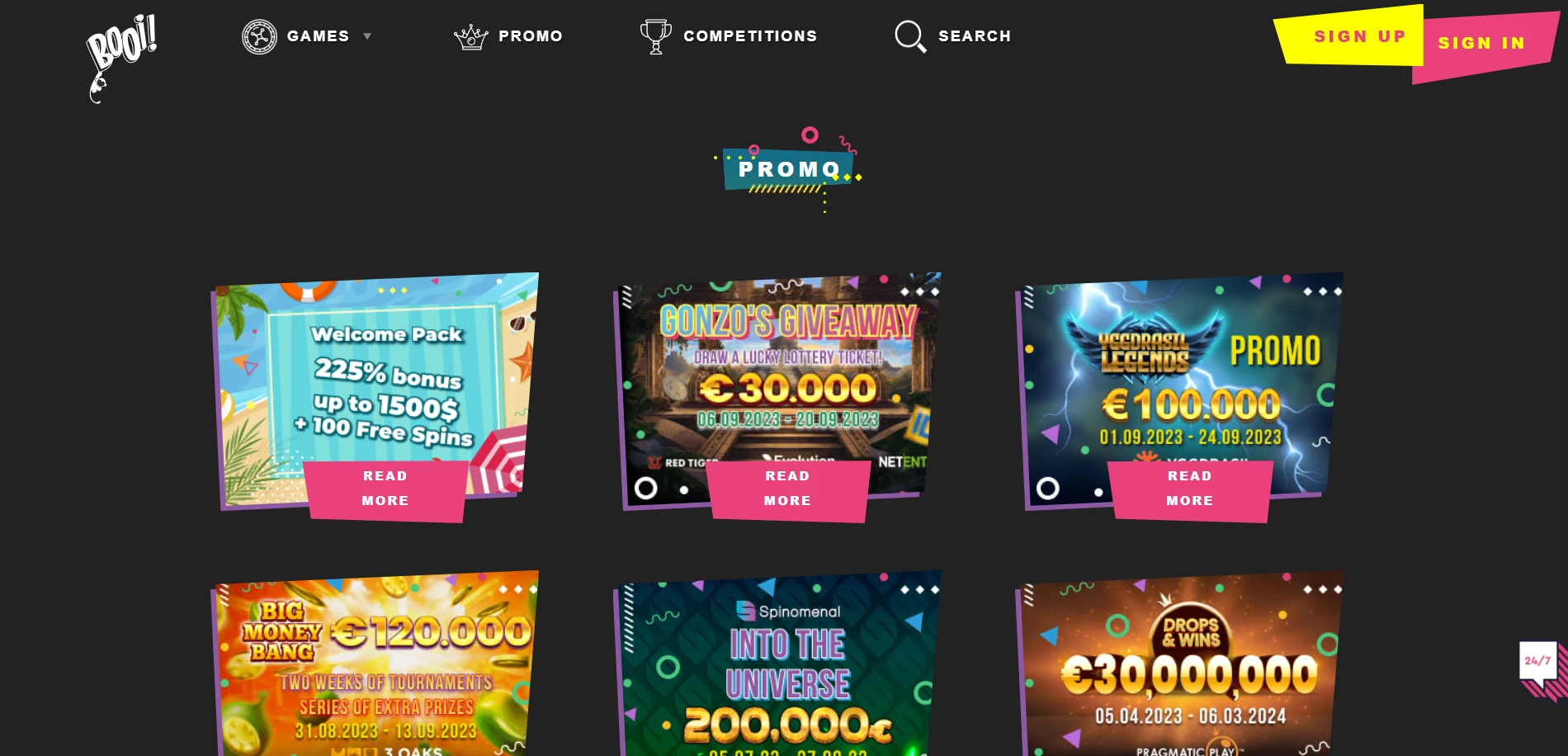 Booi Casino Screenshot