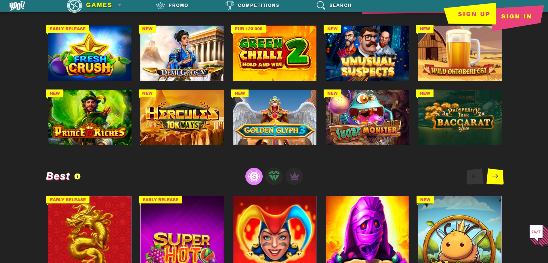 Booi Casino Screenshot