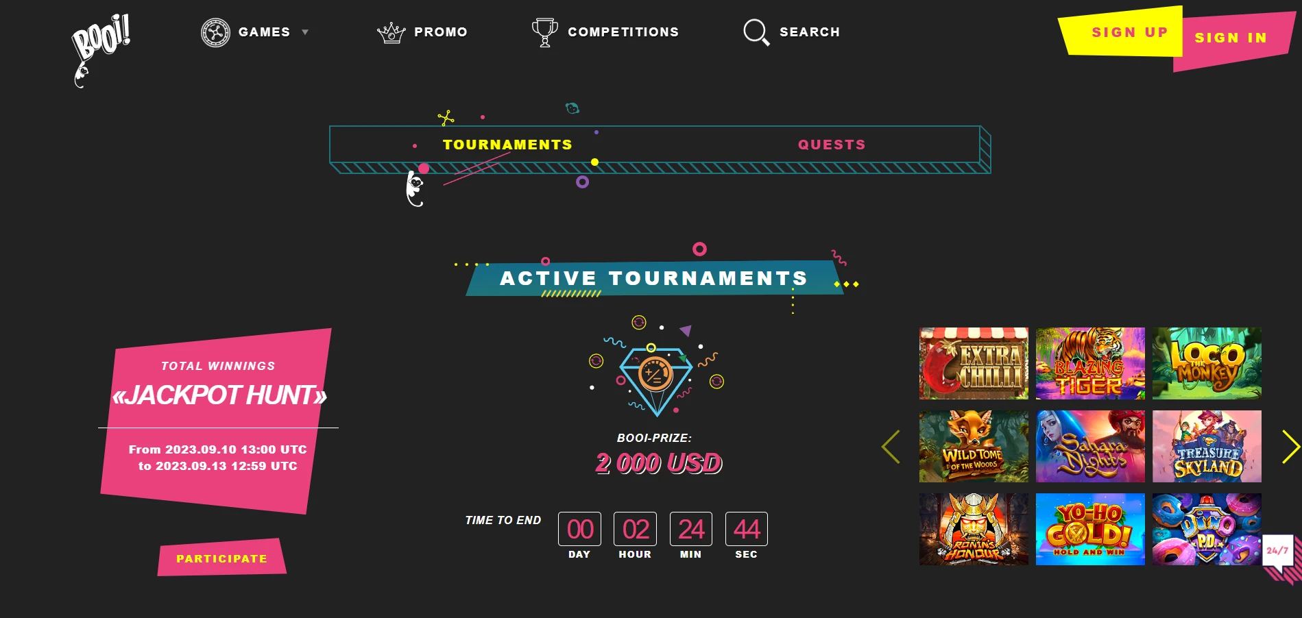 Booi Casino Screenshot