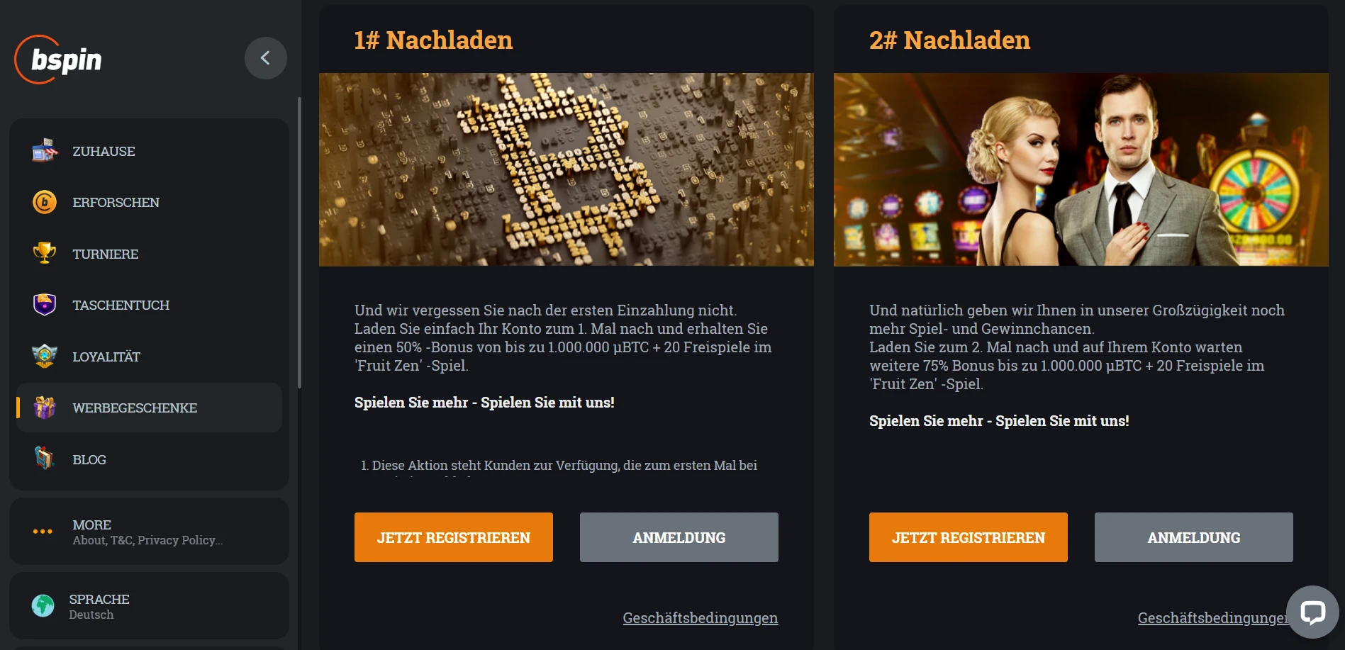 Bspin.io Casino Screenshot