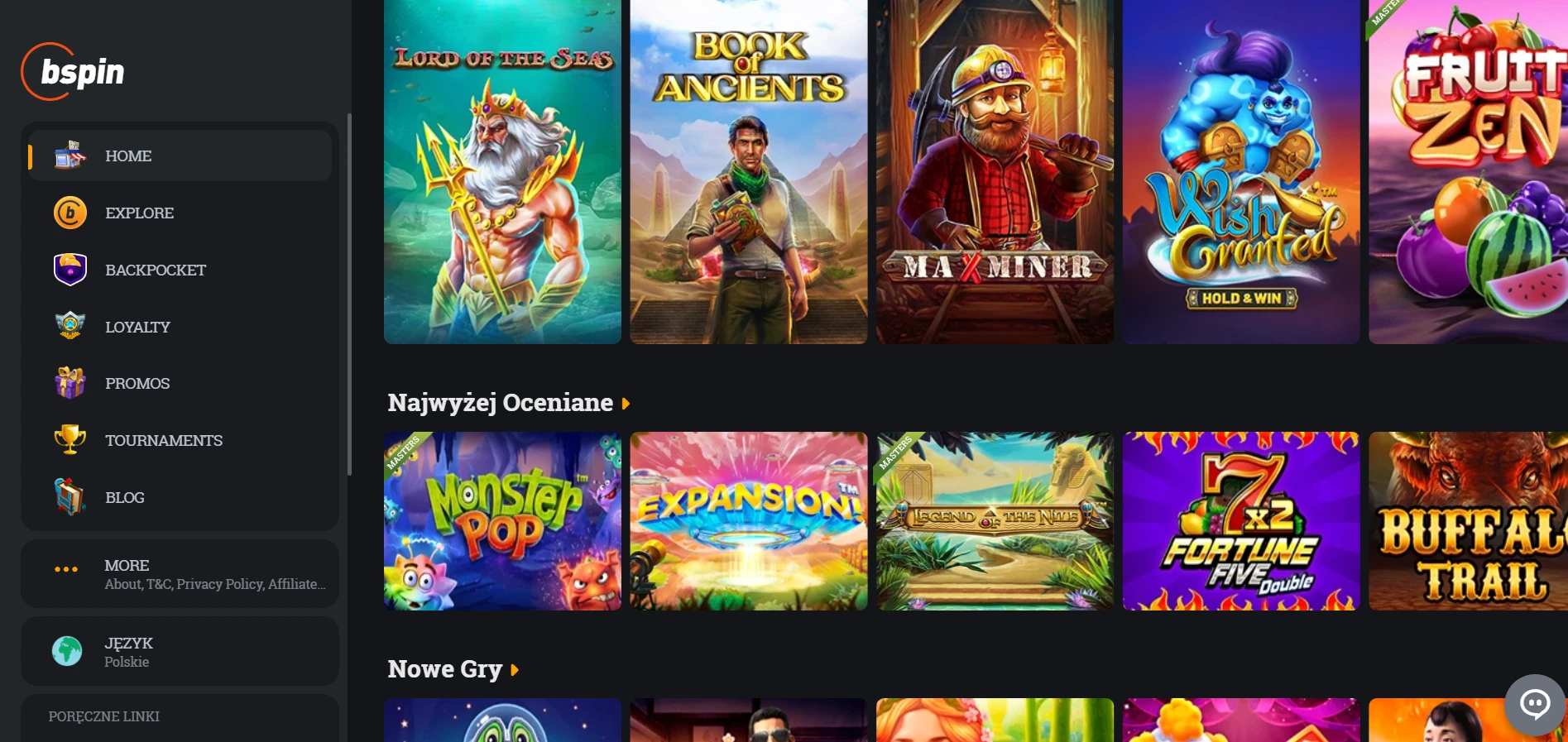 Bspin.io Casino Screenshot