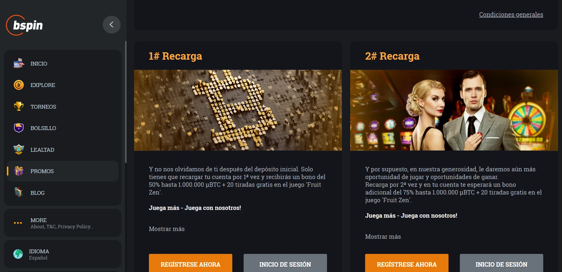 Bspin.io Casino Screenshot