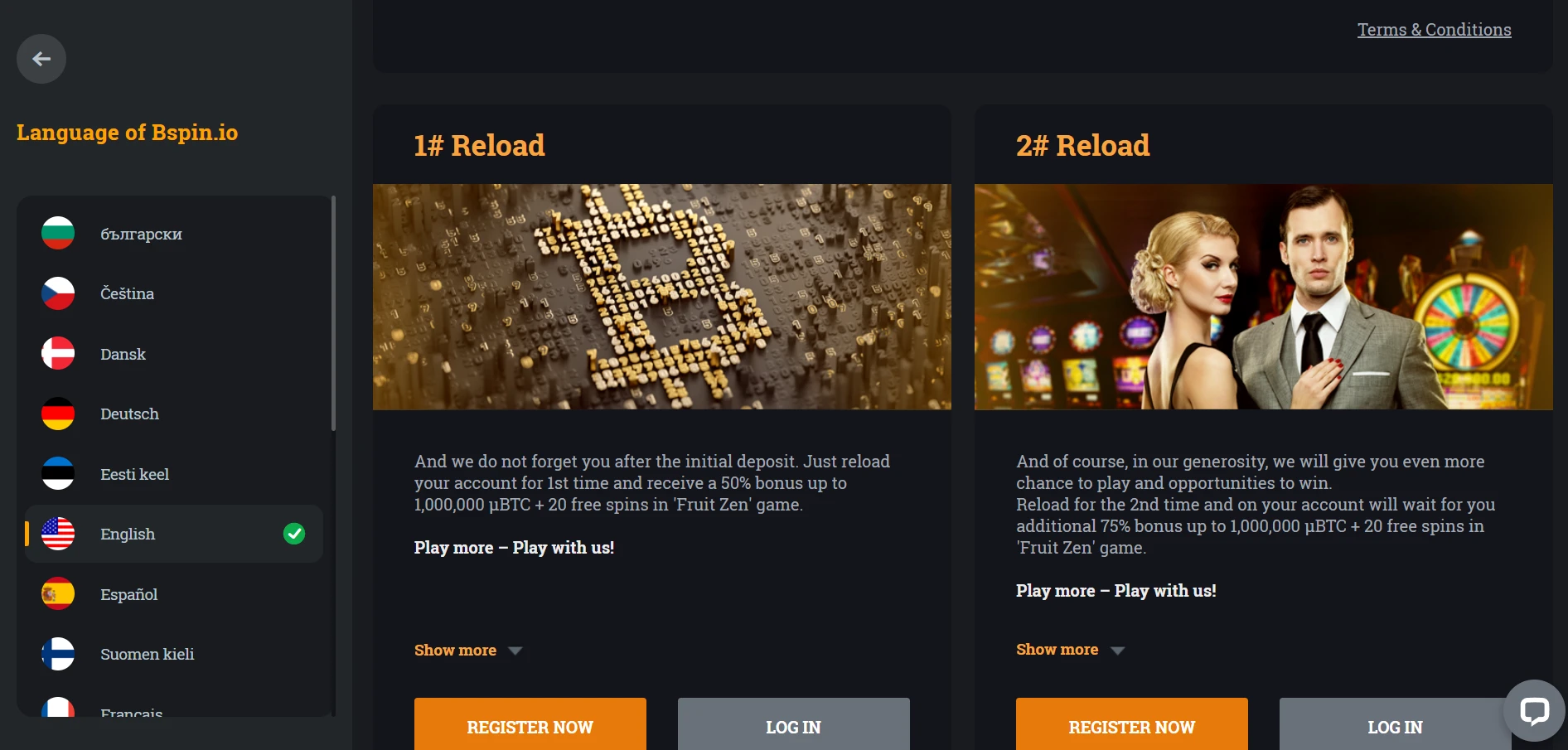 Bspin.io Casino Screenshot