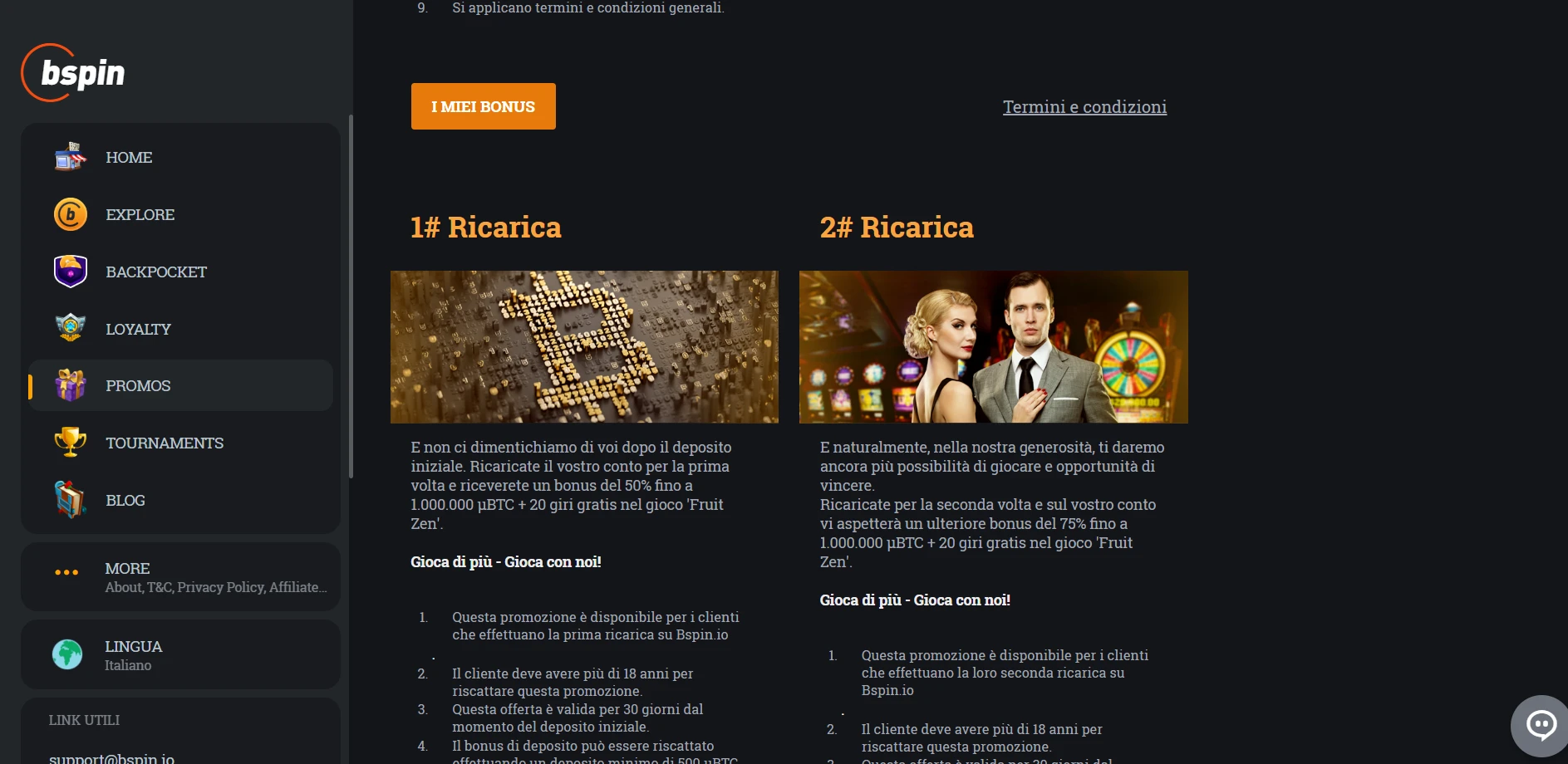 Bspin.io Casino Screenshot