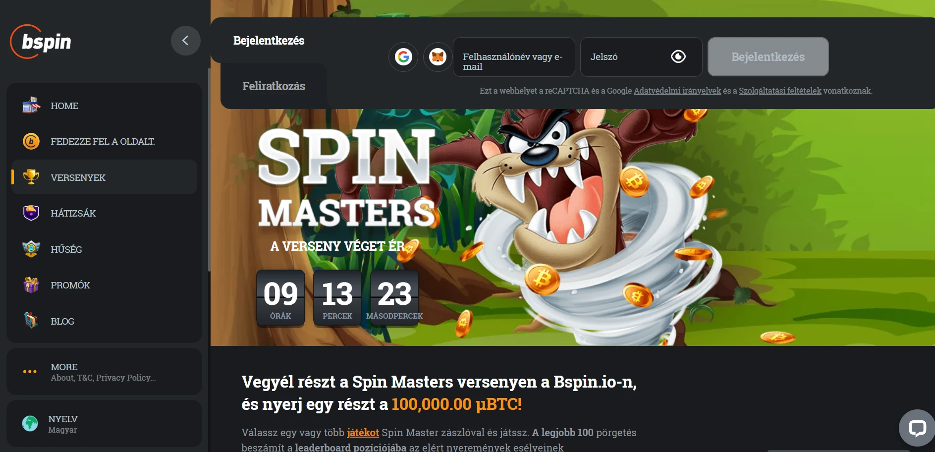 Bspin.io Casino Screenshot