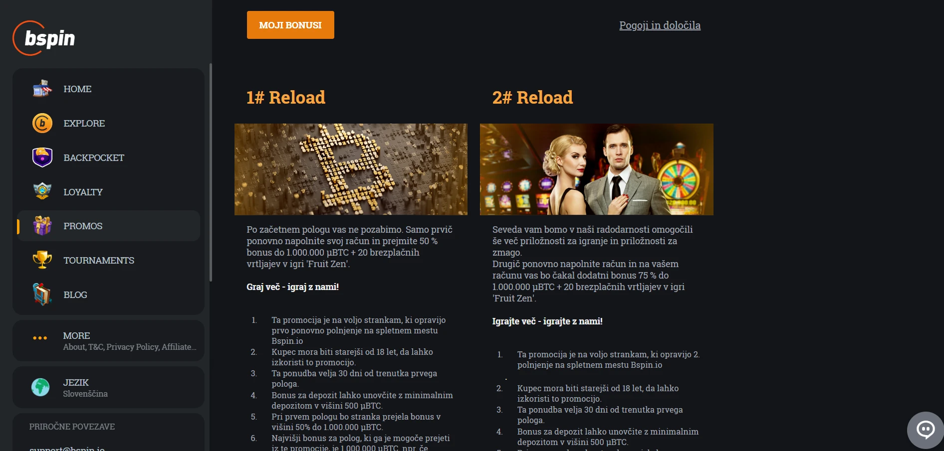 Bspin.io Casino Screenshot