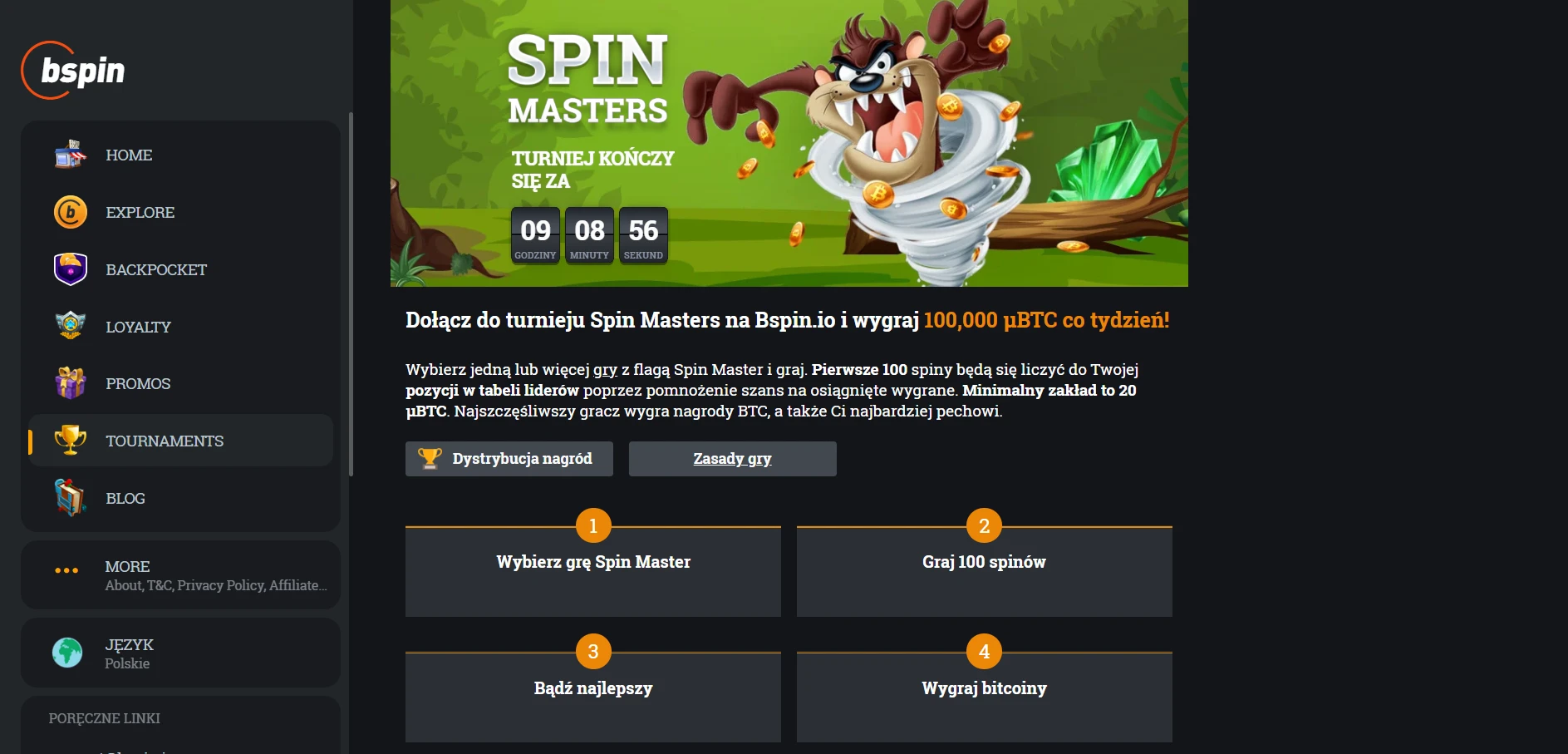 Bspin.io Casino Screenshot