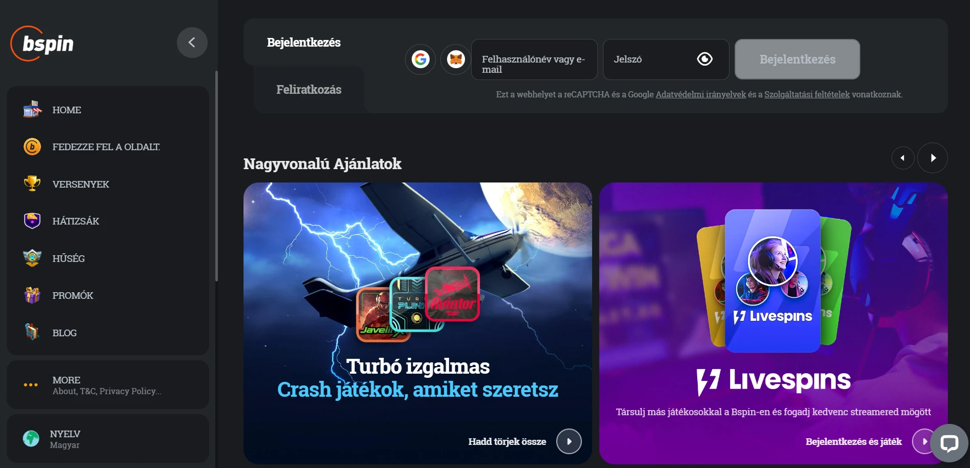 Bspin.io Casino Screenshot
