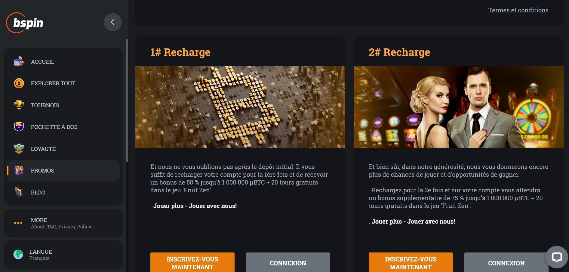 Bspin.io Casino Screenshot