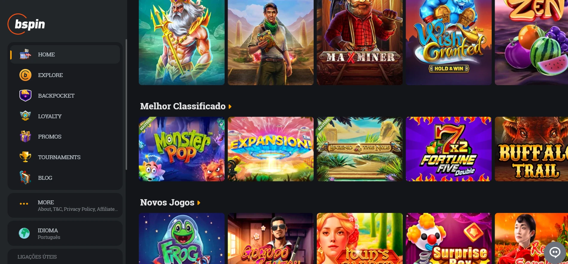 Bspin.io Casino Screenshot