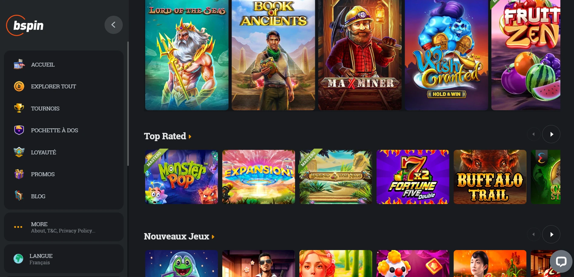 Bspin.io Casino Screenshot