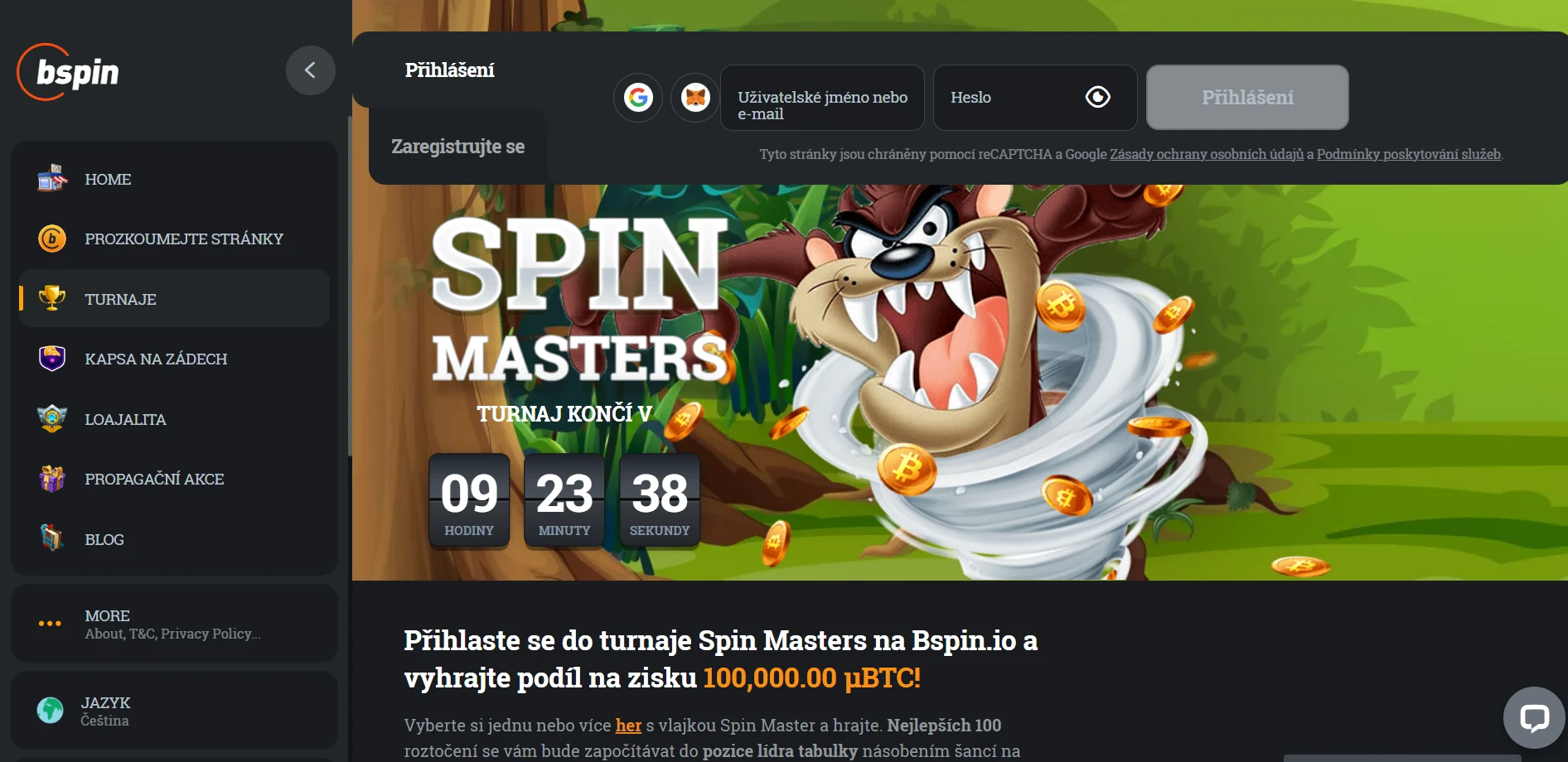 Bspin.io Casino Screenshot