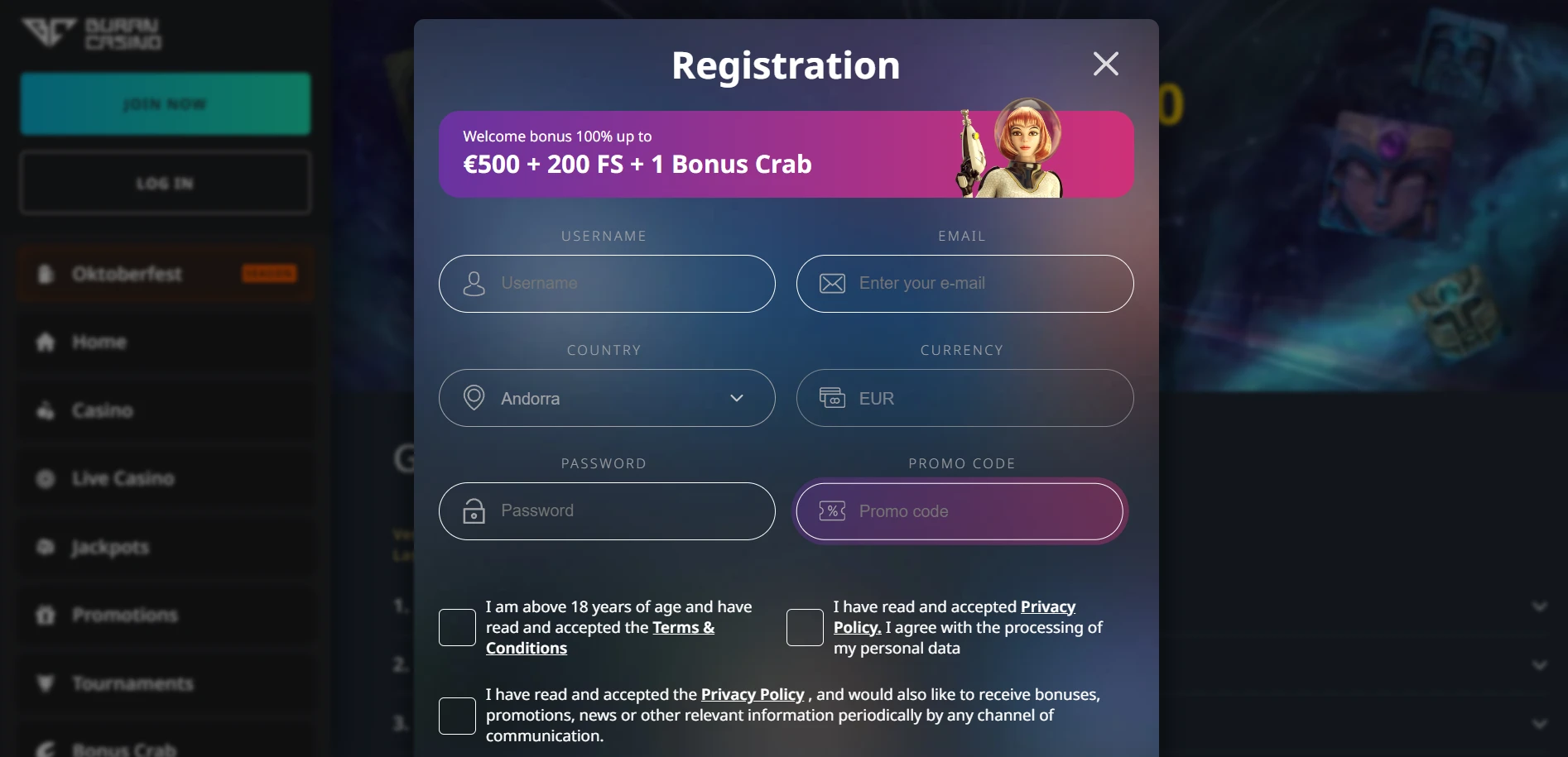 BuranCasino Screenshot
