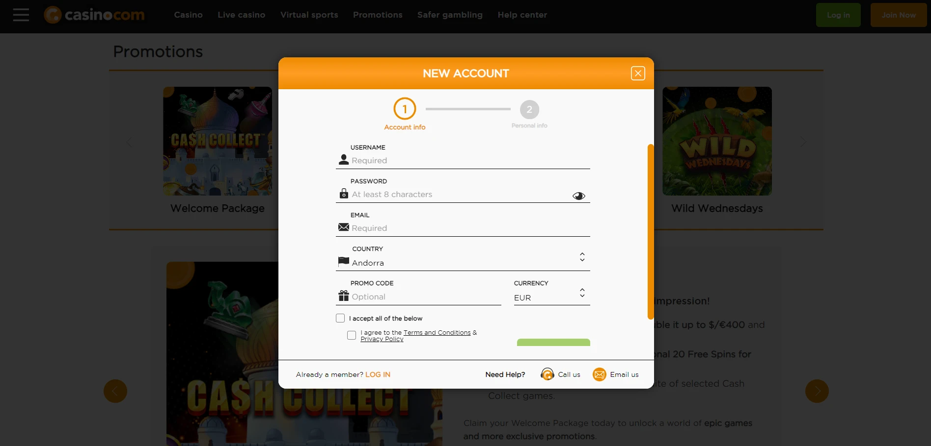 Casino.com Screenshot