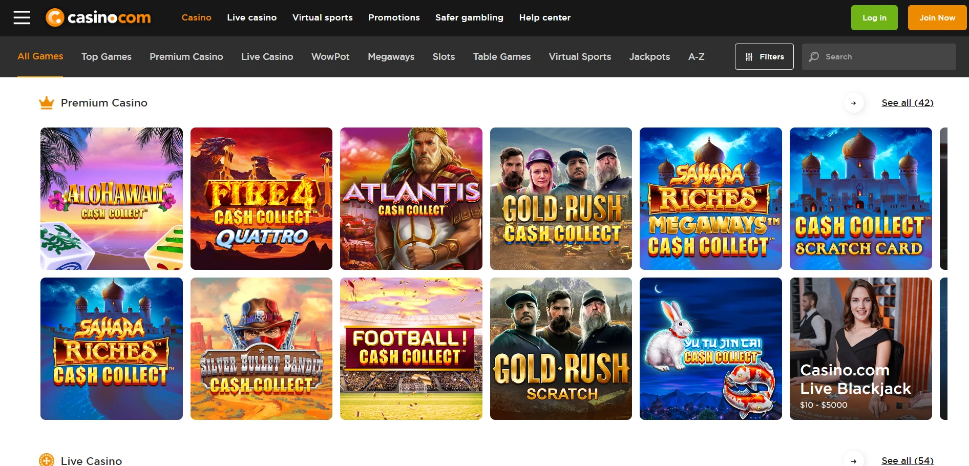 Casino.com Screenshot