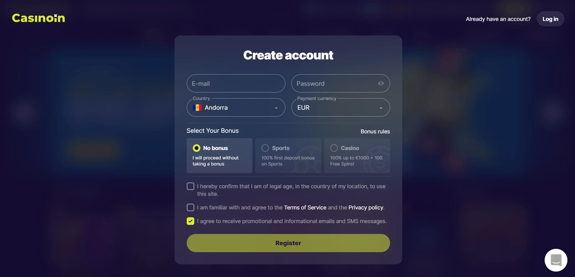 Casinoin Screenshot