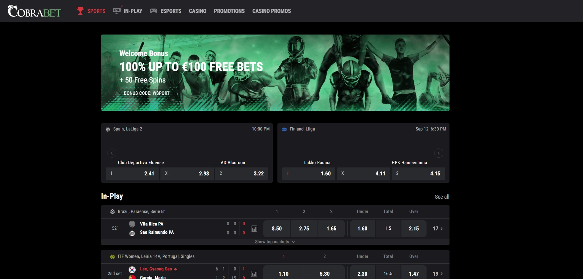 Cobra Casino Screenshot