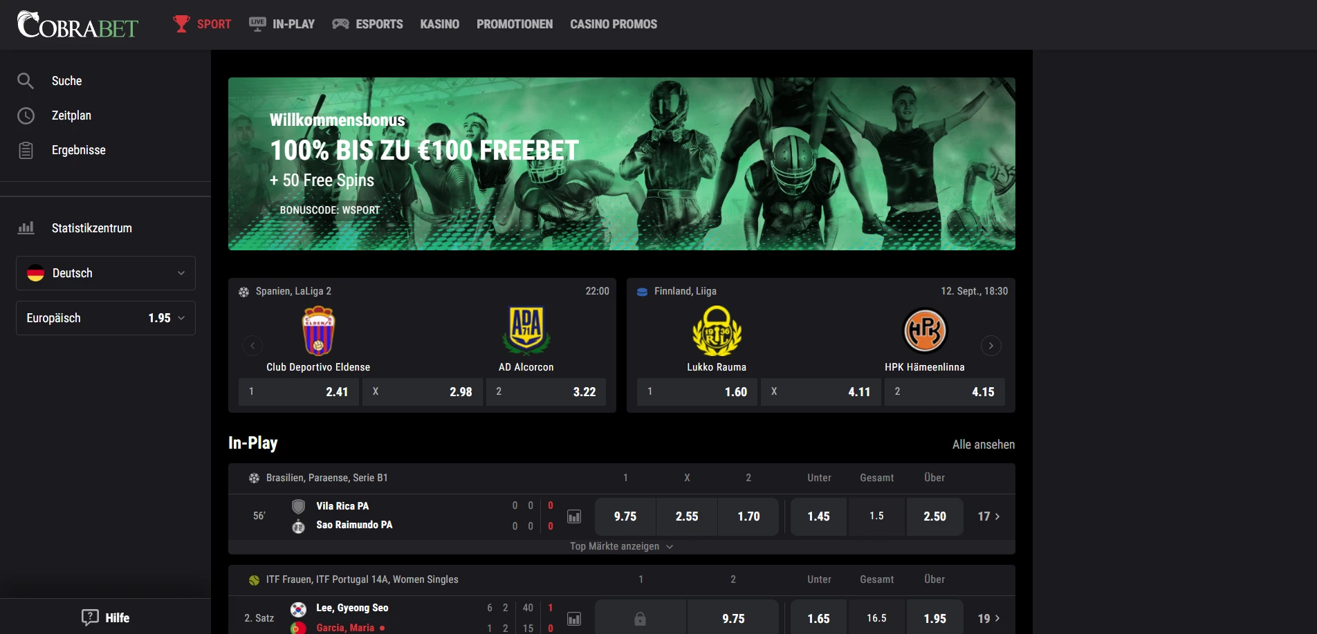 Cobra Casino Screenshot