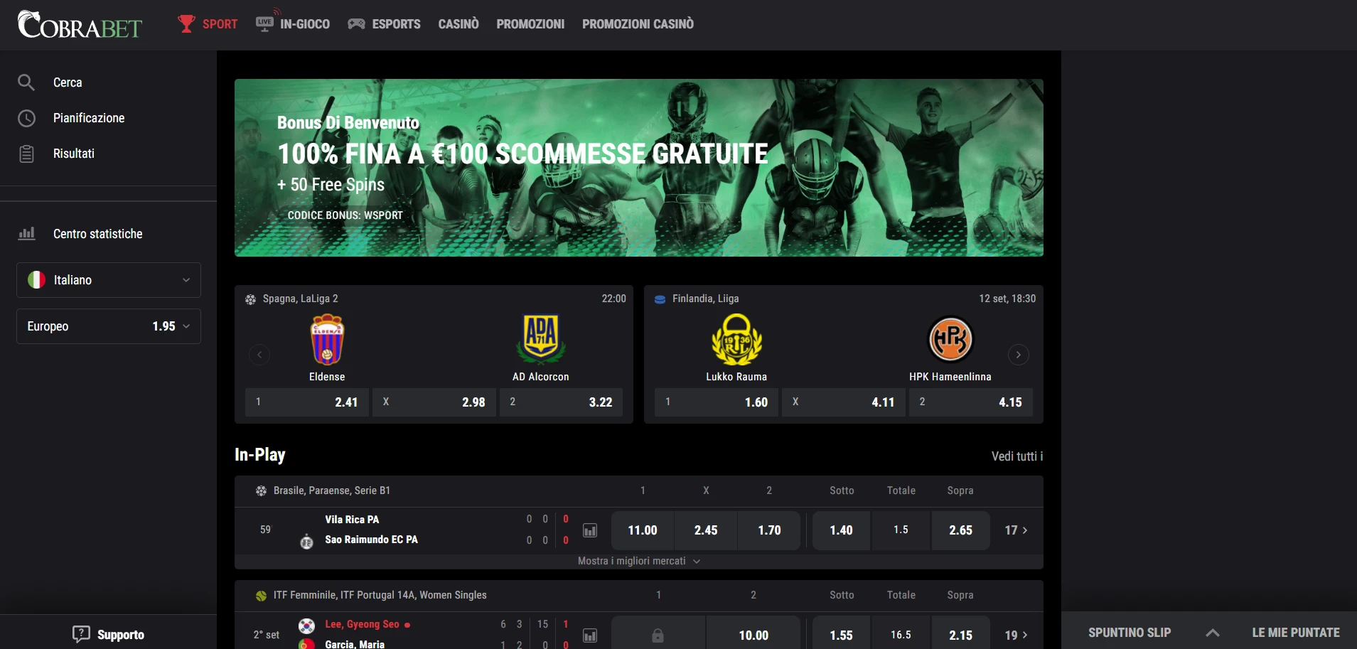 Cobra Casino Screenshot