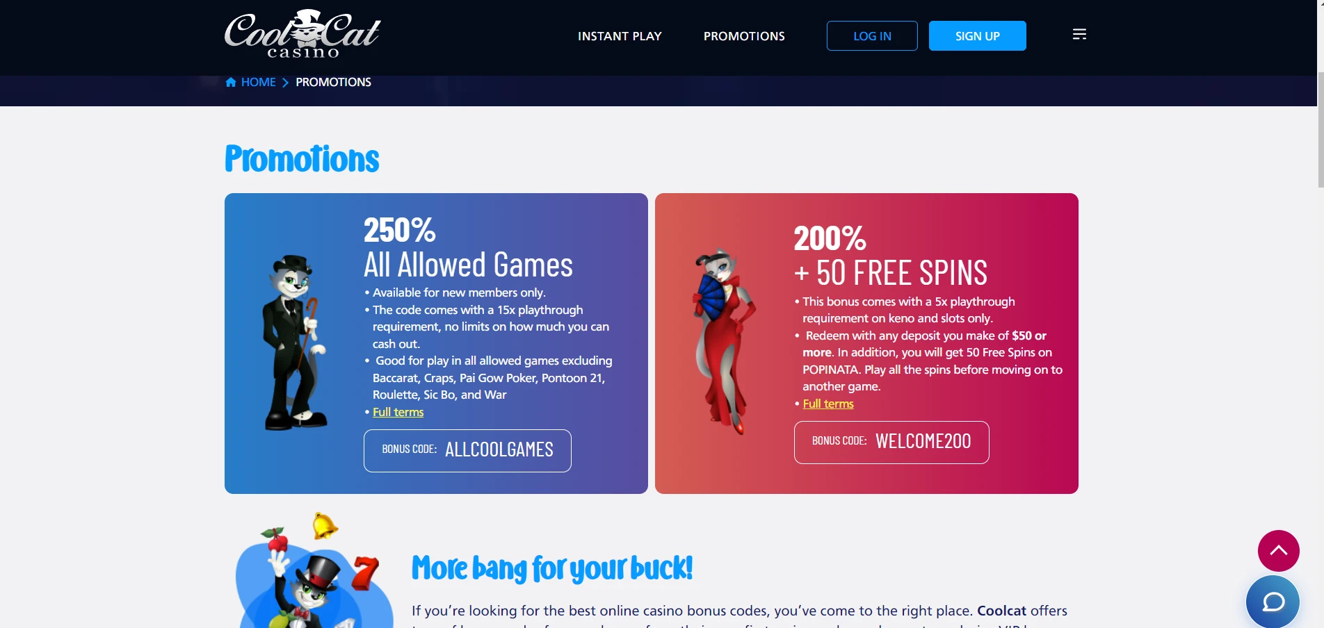 Cool Cat Casino Screenshot