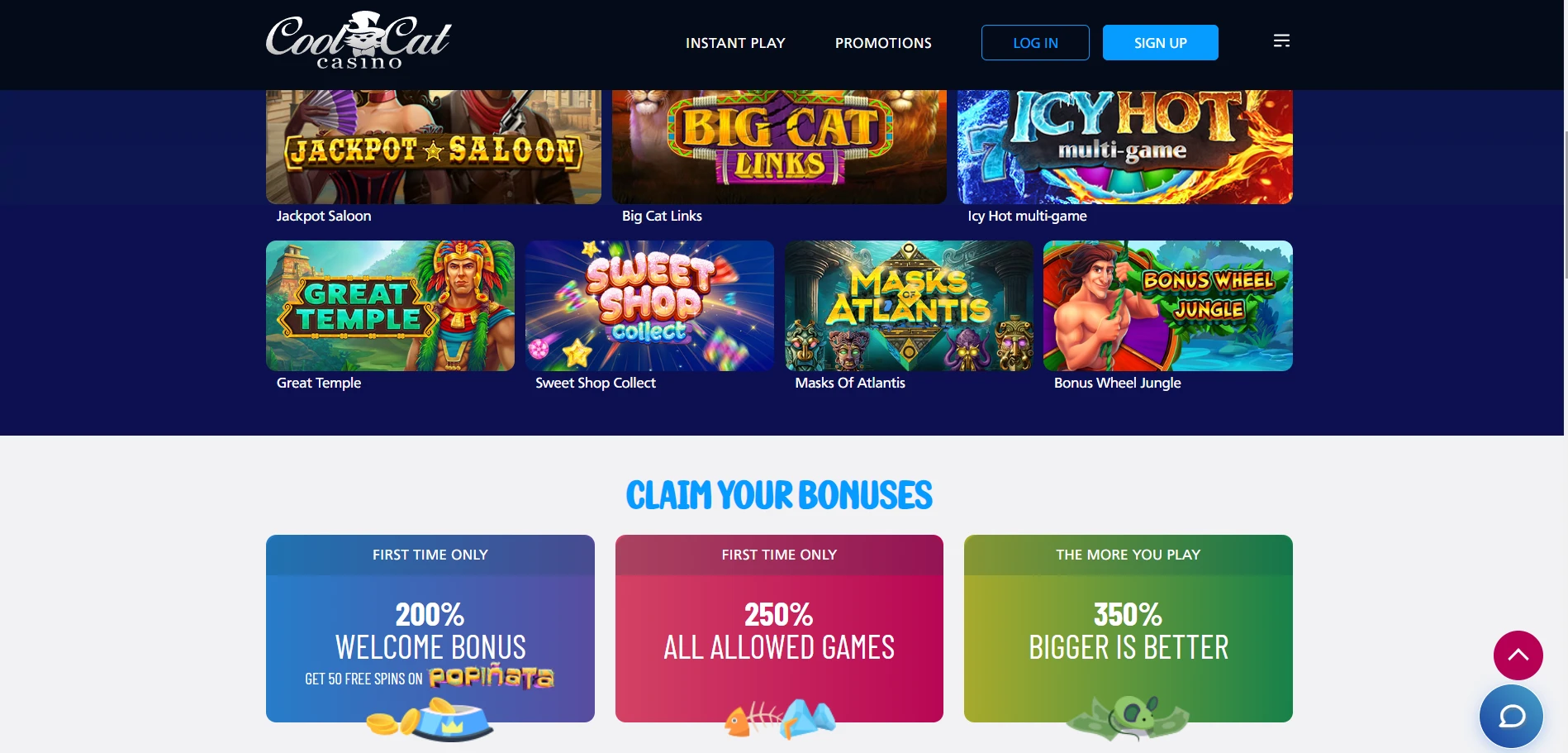 Cool Cat Casino Screenshot