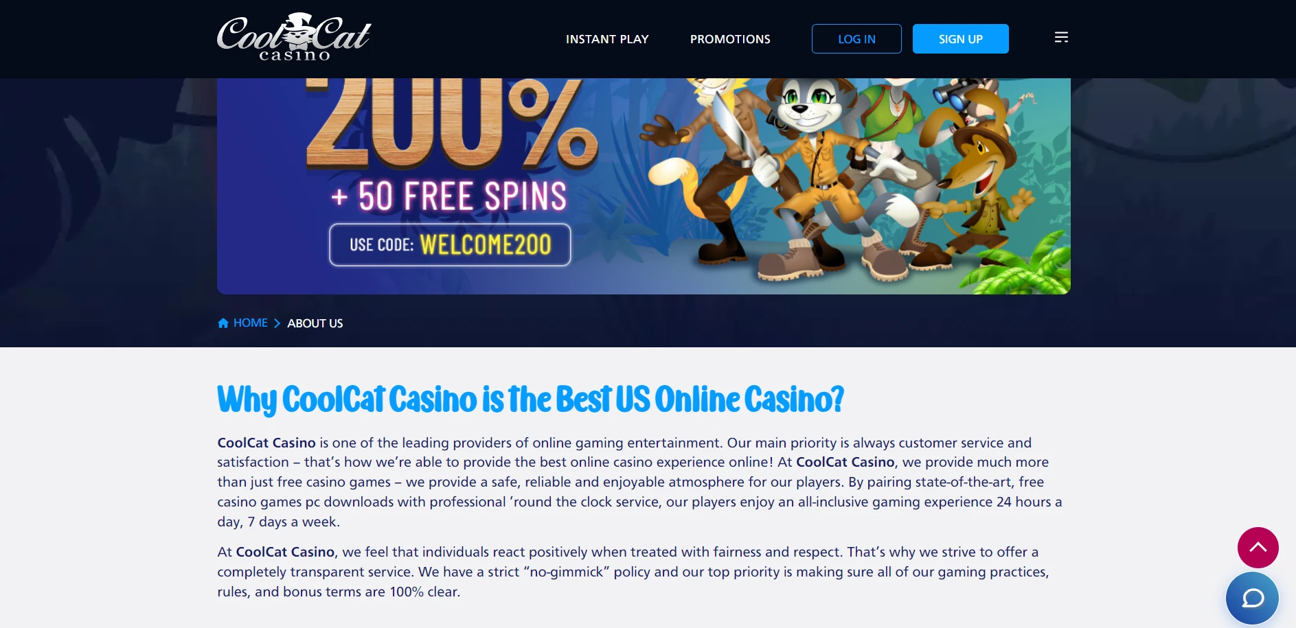 Cool Cat Casino Screenshot