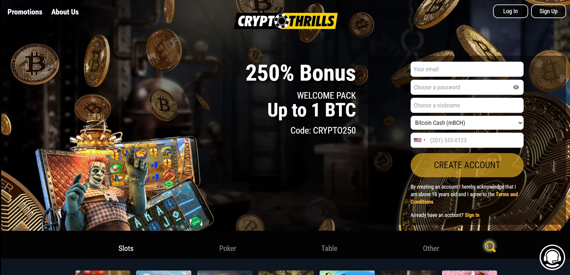 Crypto Thrills Casino Screenshot