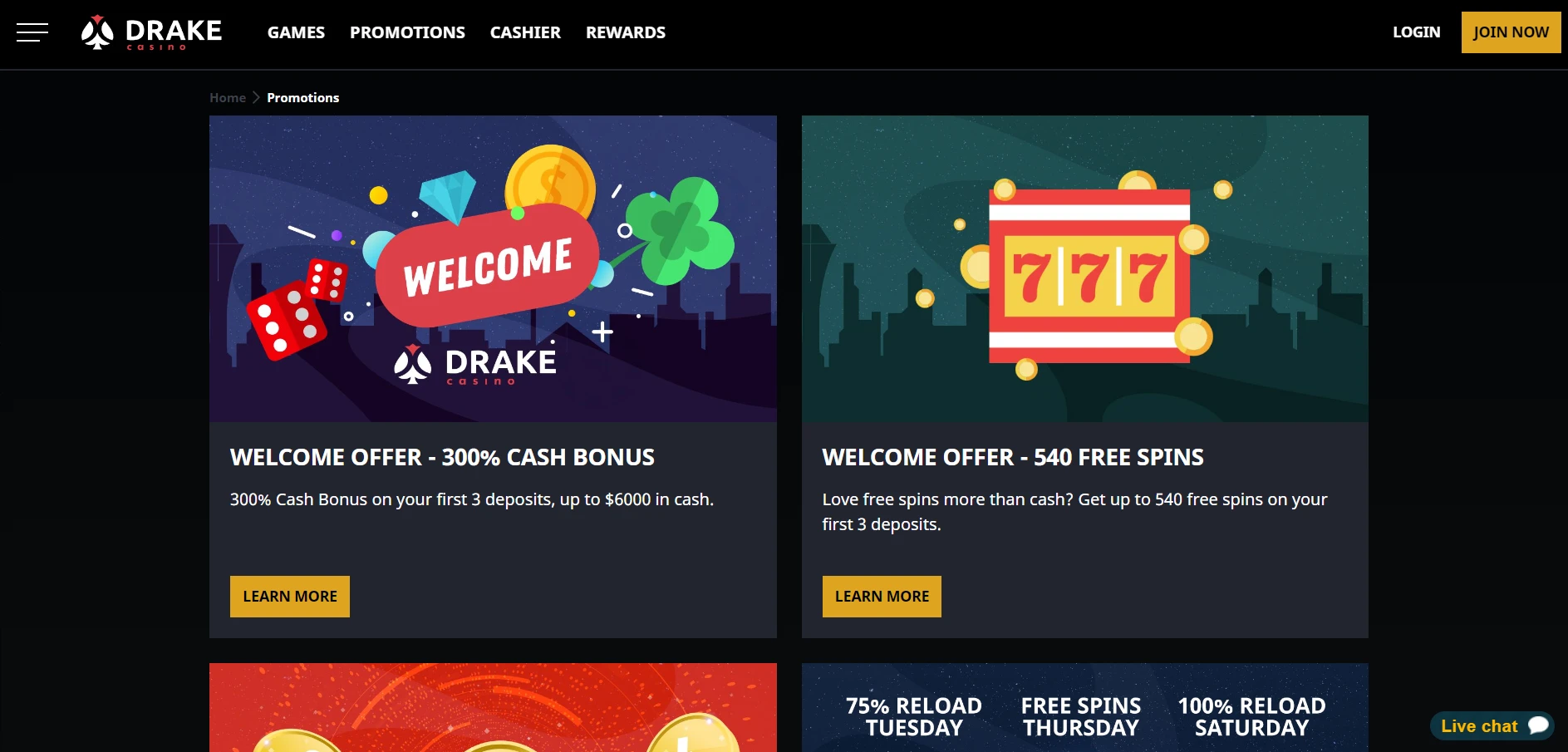Drake Casino Screenshot