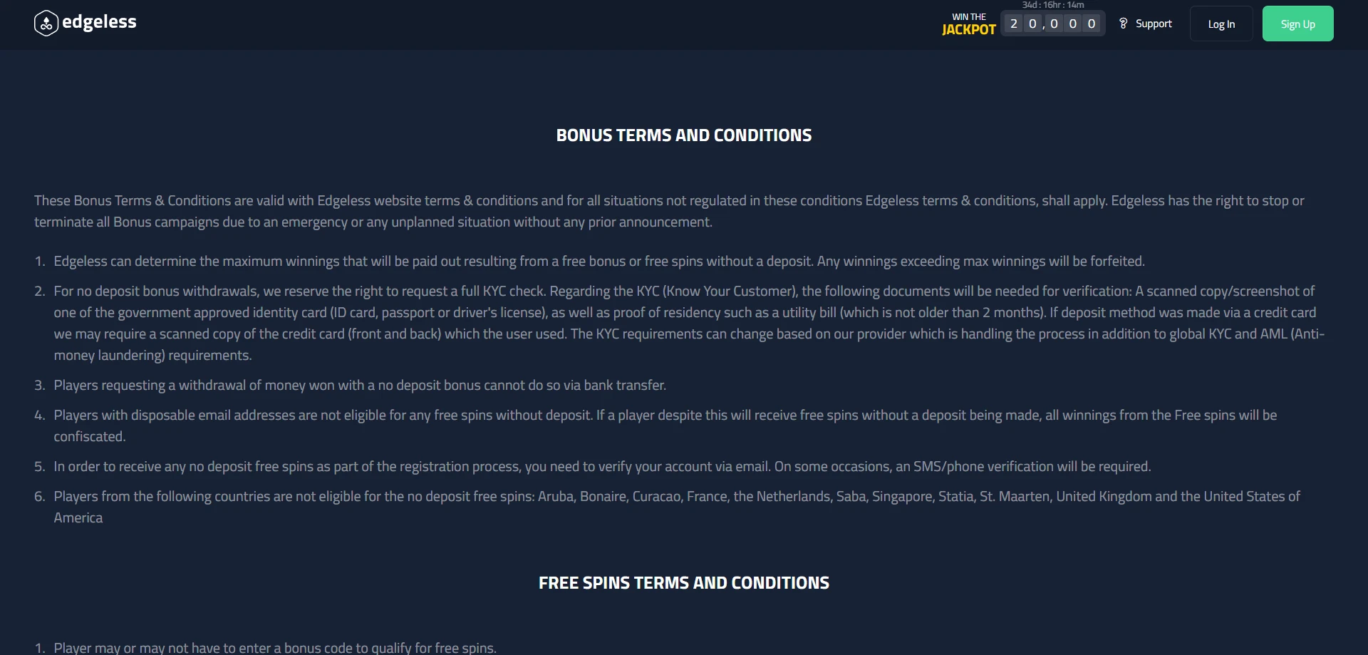 Edgeless Casino Screenshot