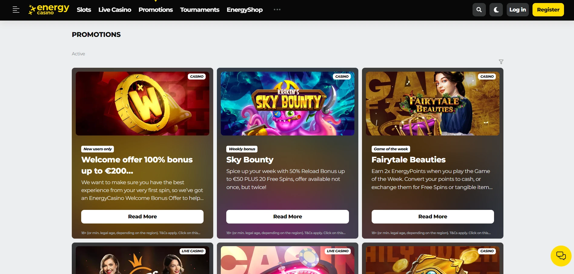 Energy Casino Screenshot