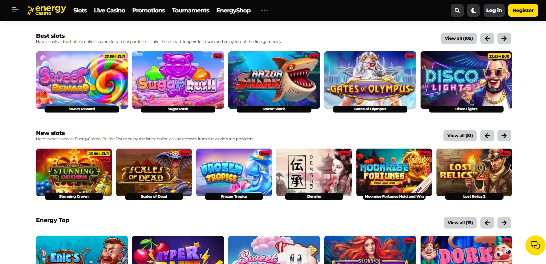 Energy Casino Screenshot