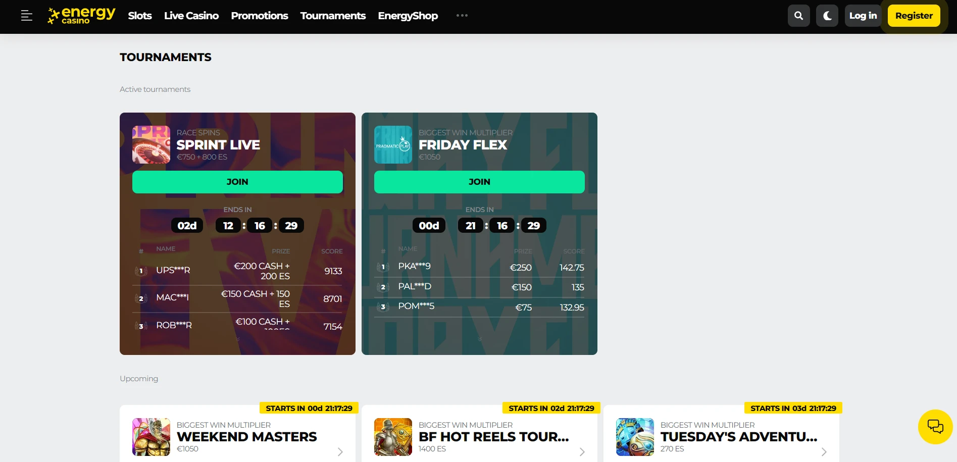 Energy Casino Screenshot