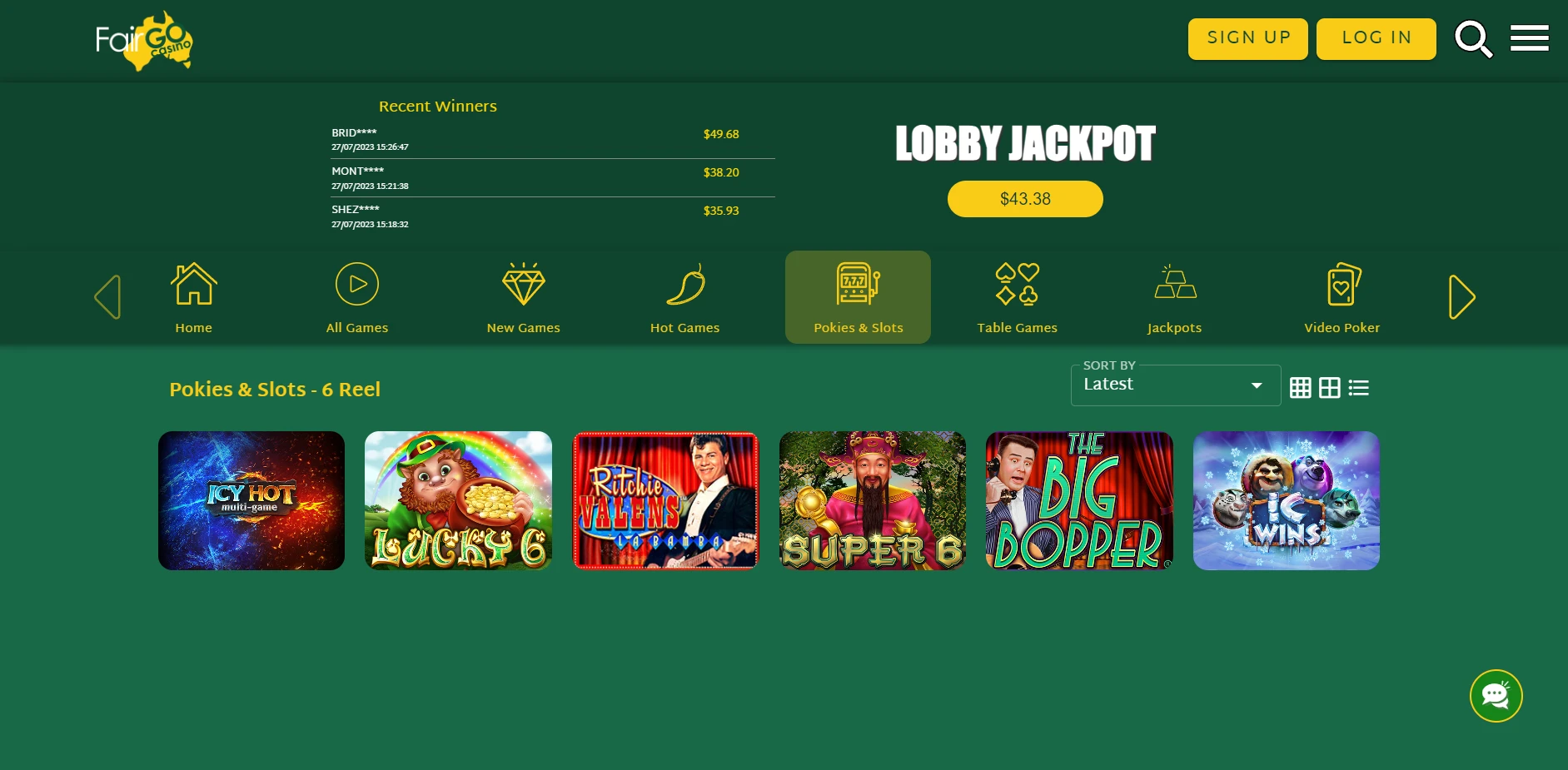 Fair Go Casino Screenshot