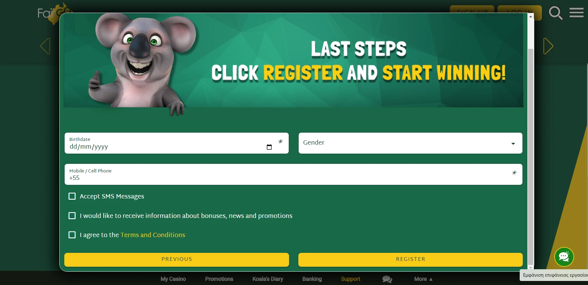Fair Go Casino Screenshot