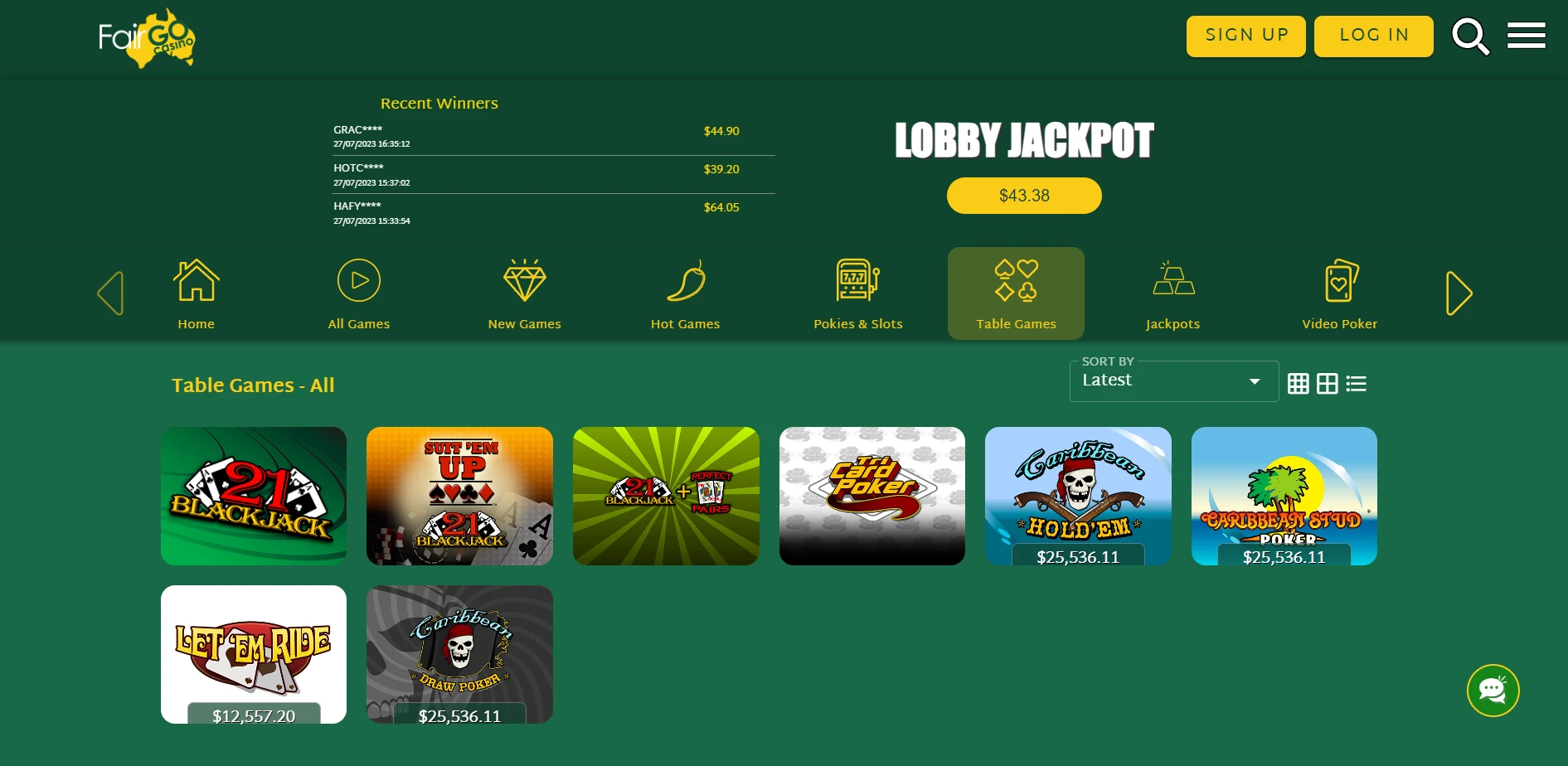 Fair Go Casino Screenshot