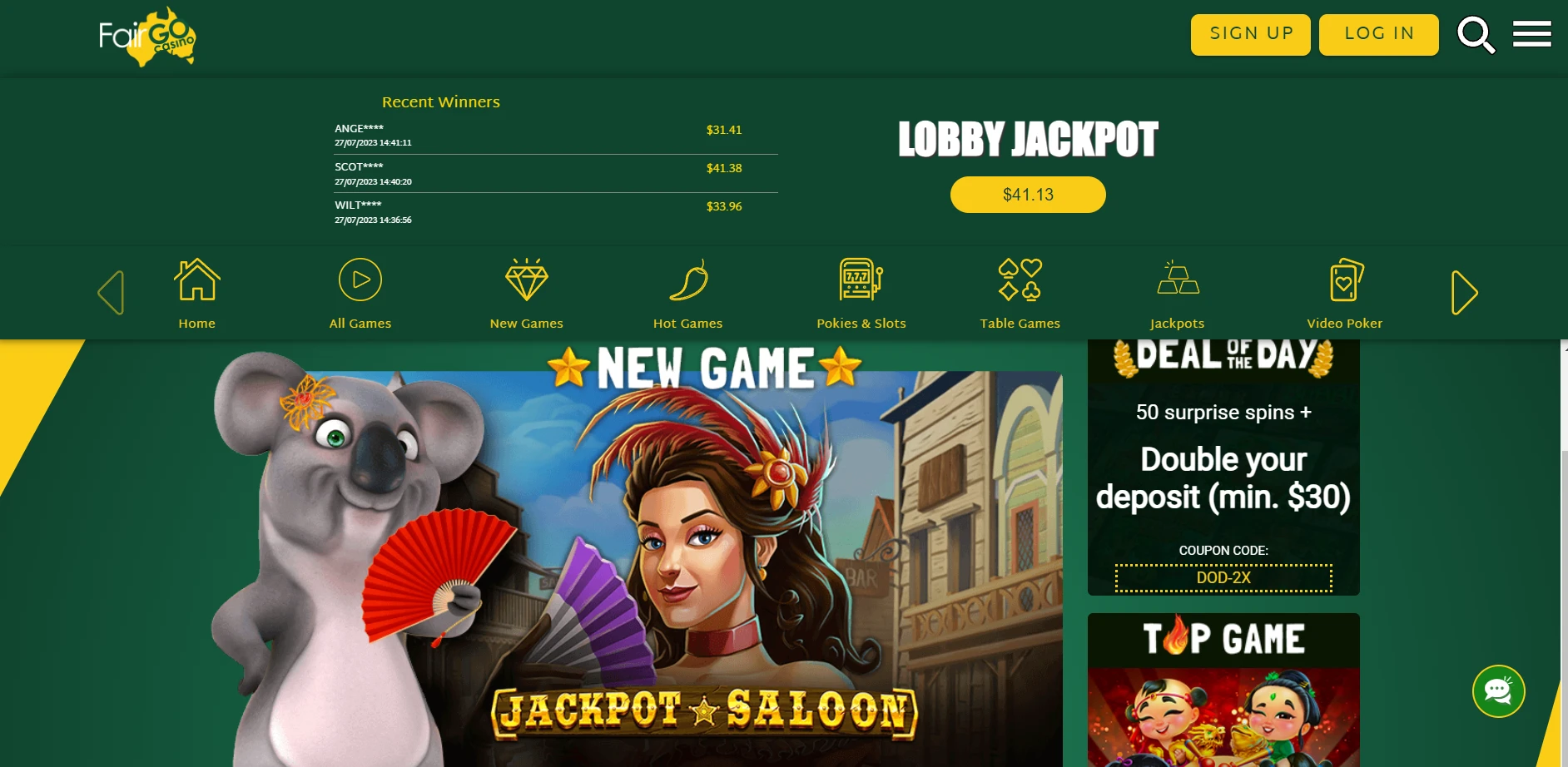 Fair Go Casino Screenshot