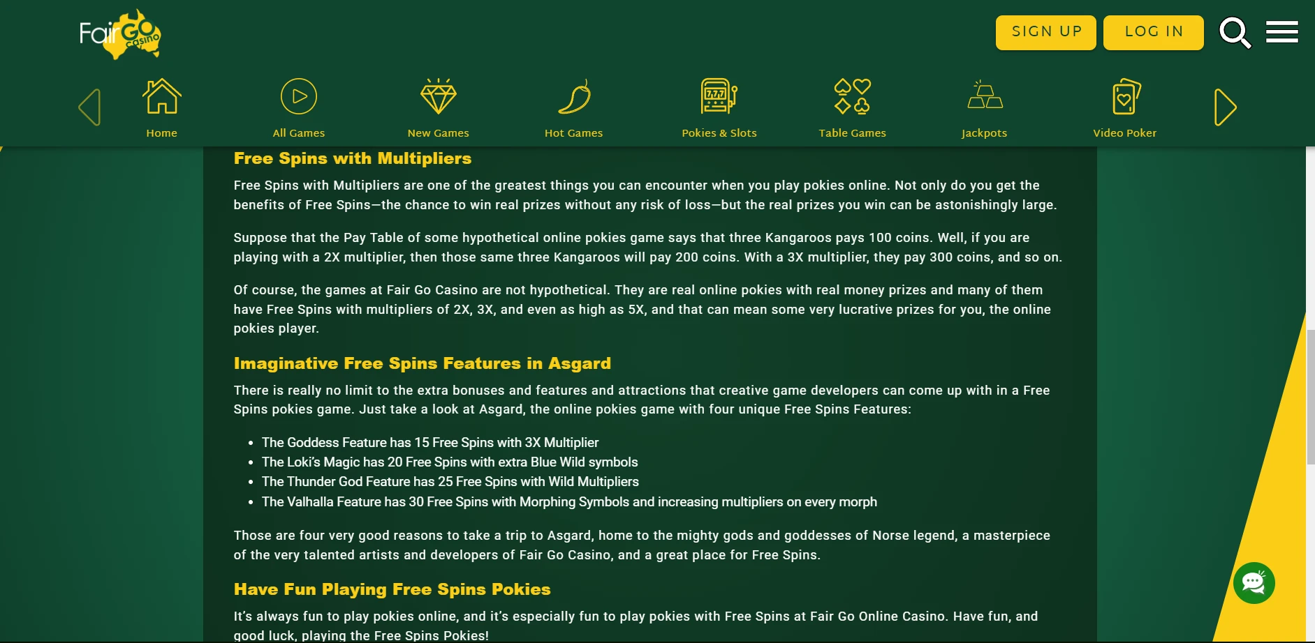 Fair Go Casino Screenshot