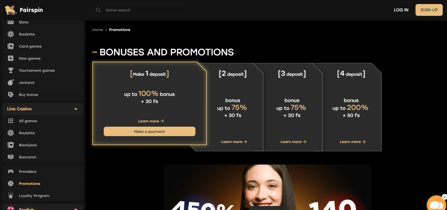 Fairspin Casino Screenshot