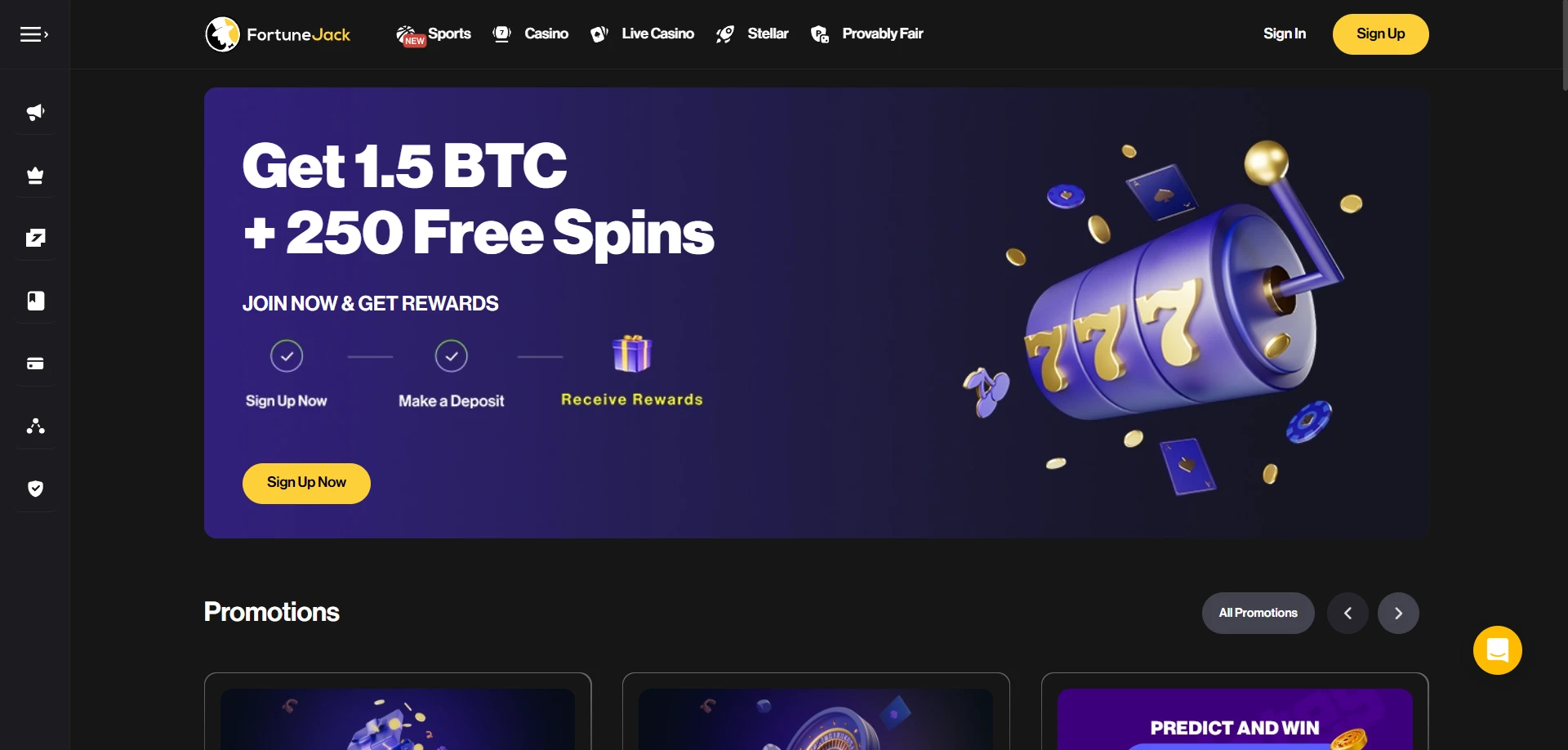 FortuneJack Casino Screenshot