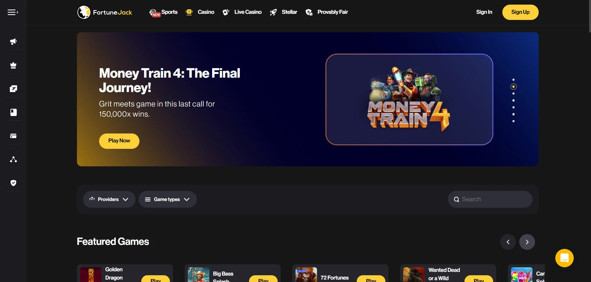 FortuneJack Casino Screenshot