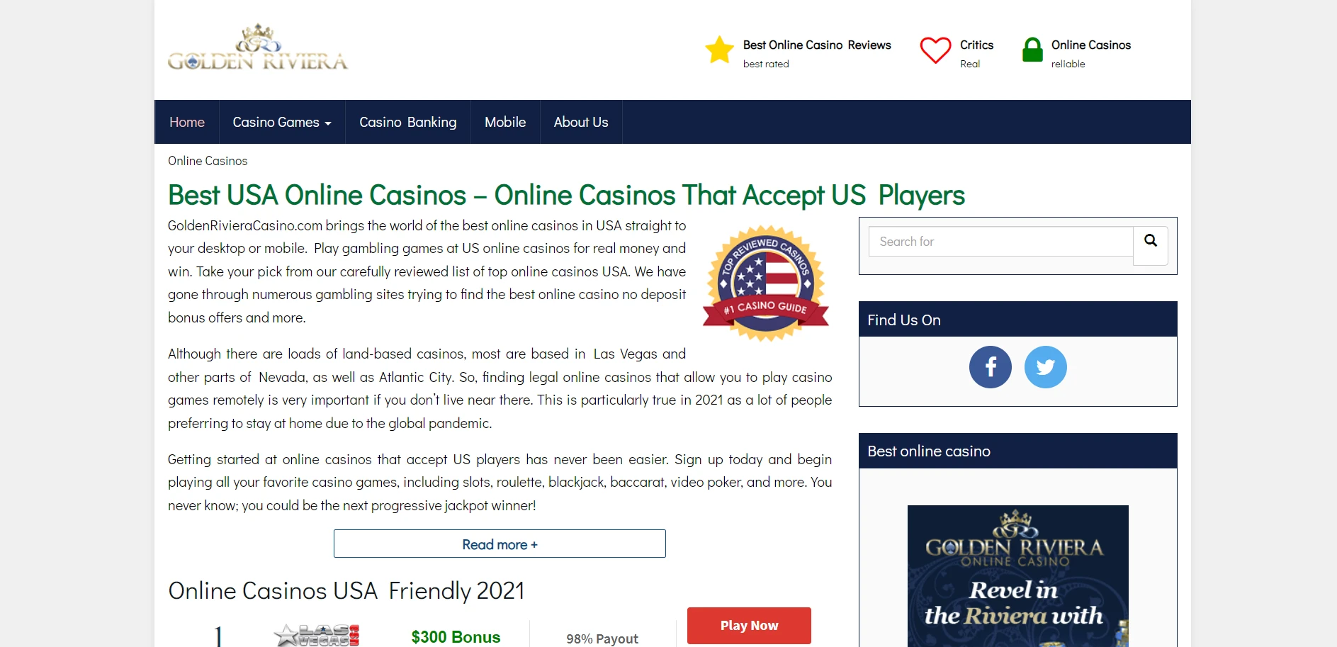 Golden Riviera Casino Screenshot