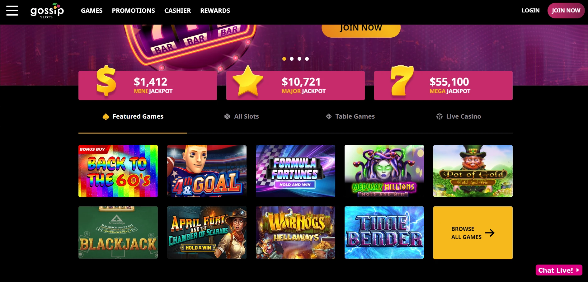 Gossip Slots Casino Screenshot