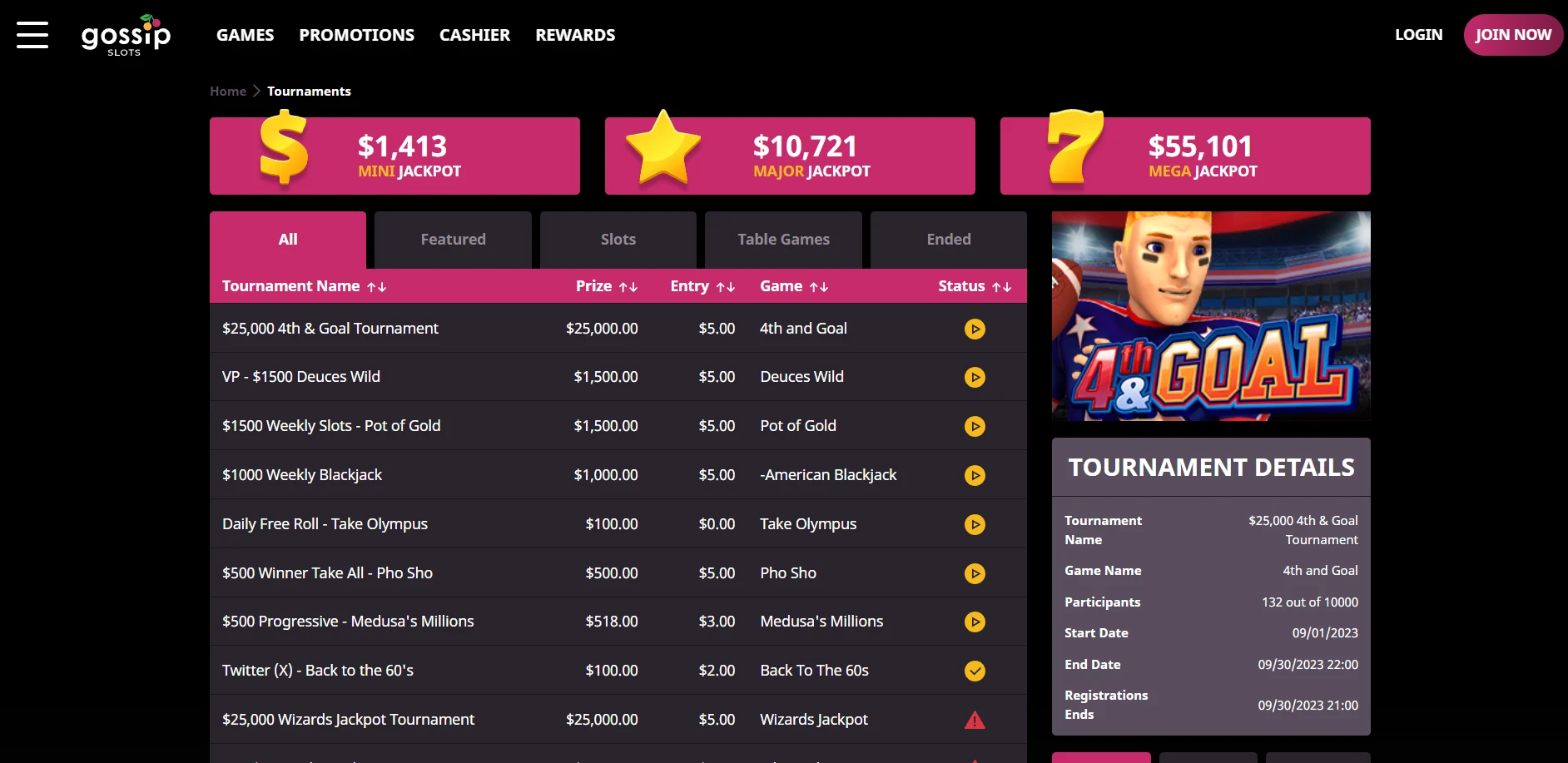 Gossip Slots Casino Screenshot