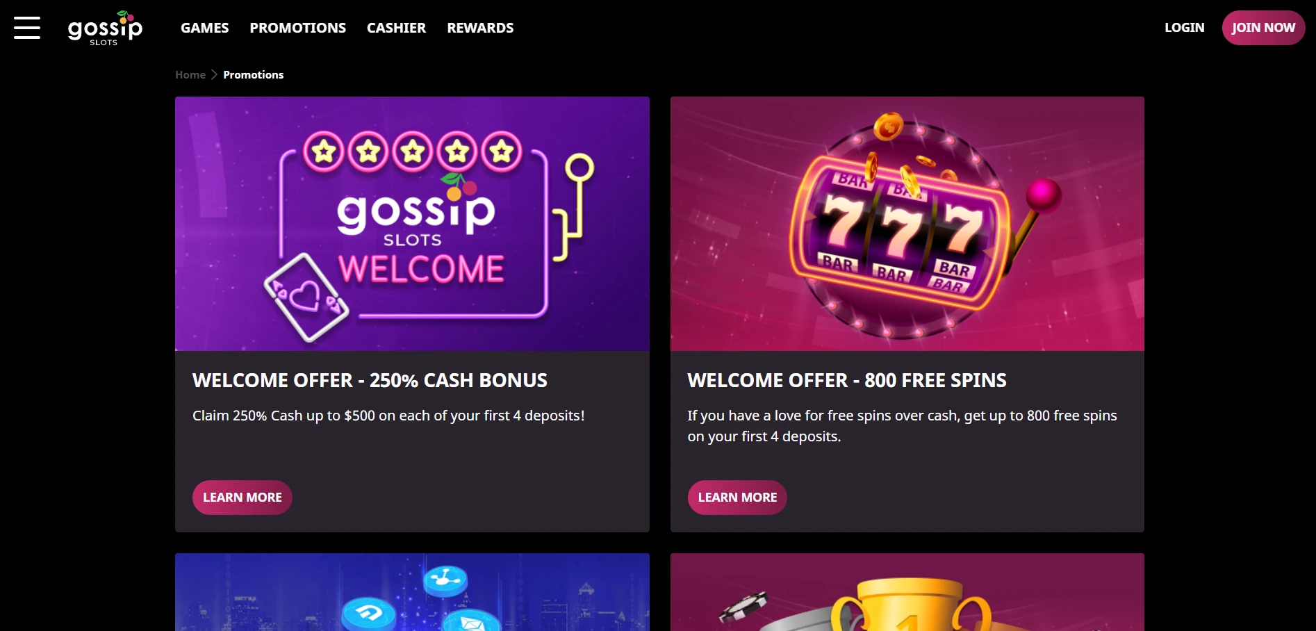 Gossip Slots Casino Screenshot